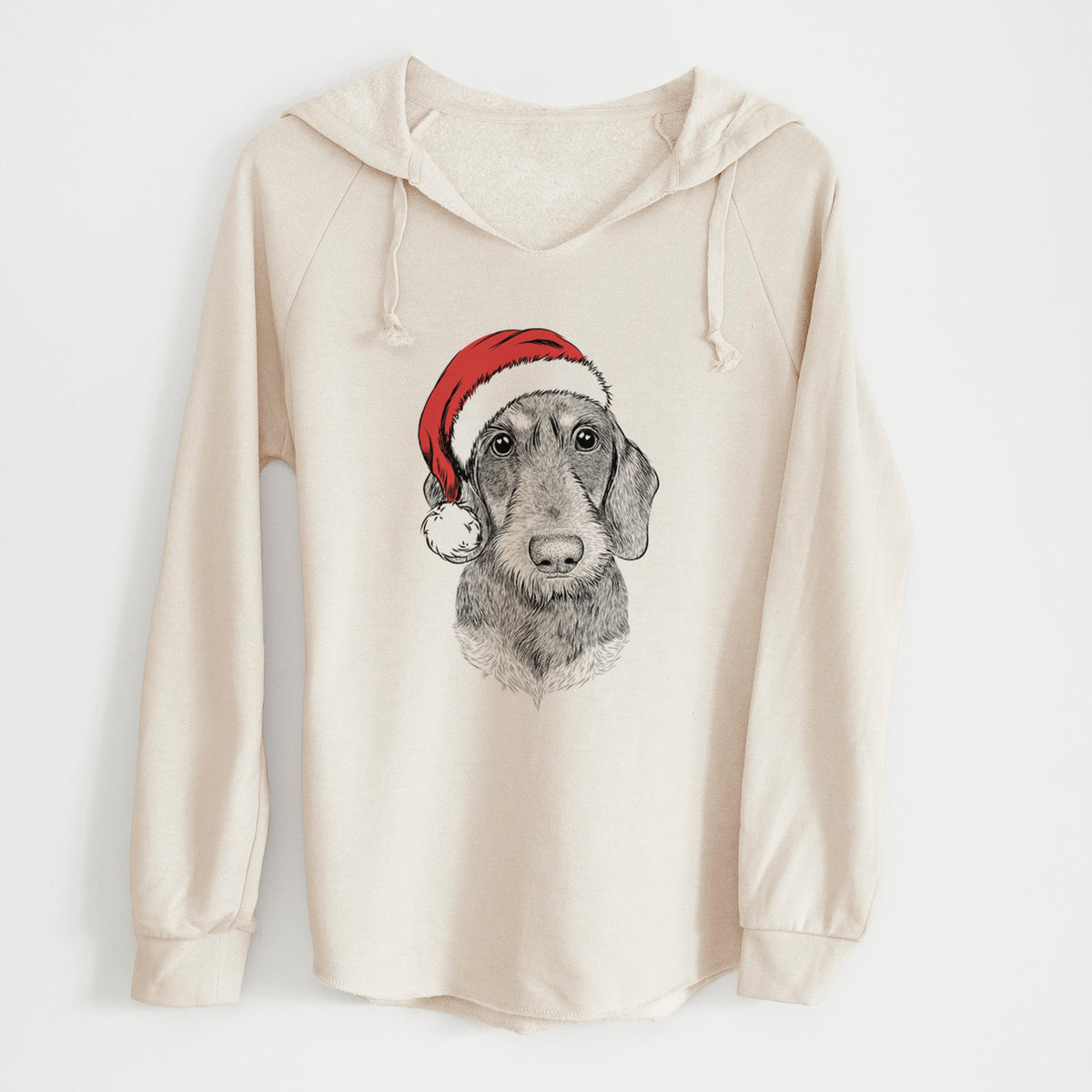 Santa Truman the Wirehaired Dachshund - Cali Wave Hooded Sweatshirt