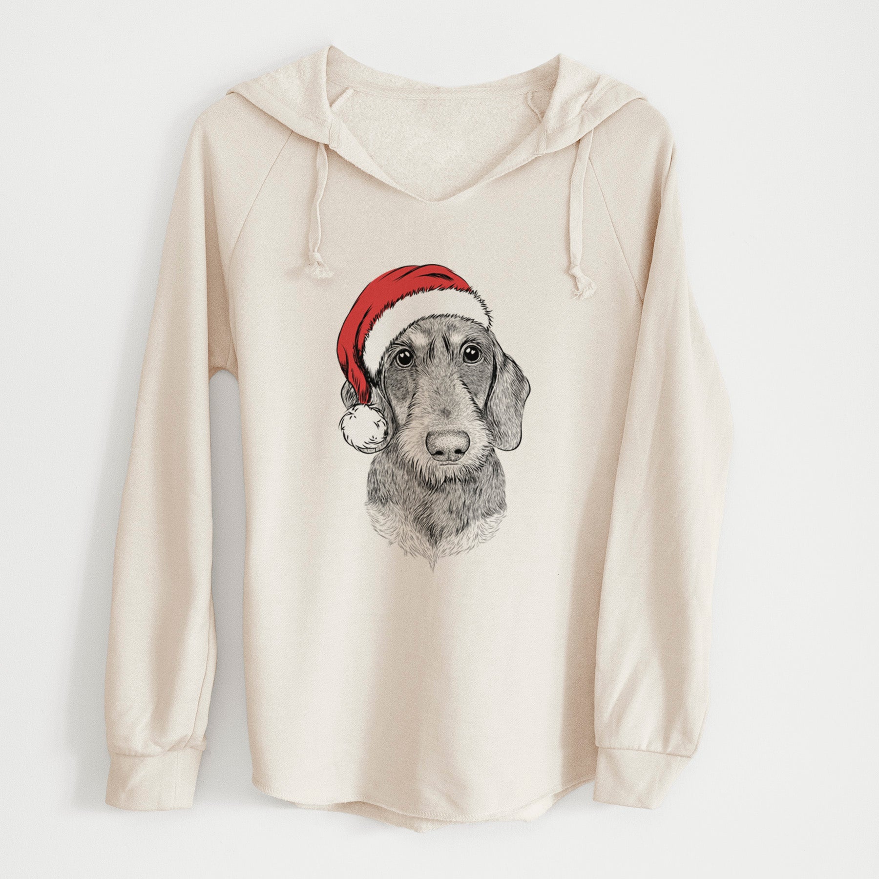 Santa Truman the Wirehaired Dachshund - Cali Wave Hooded Sweatshirt