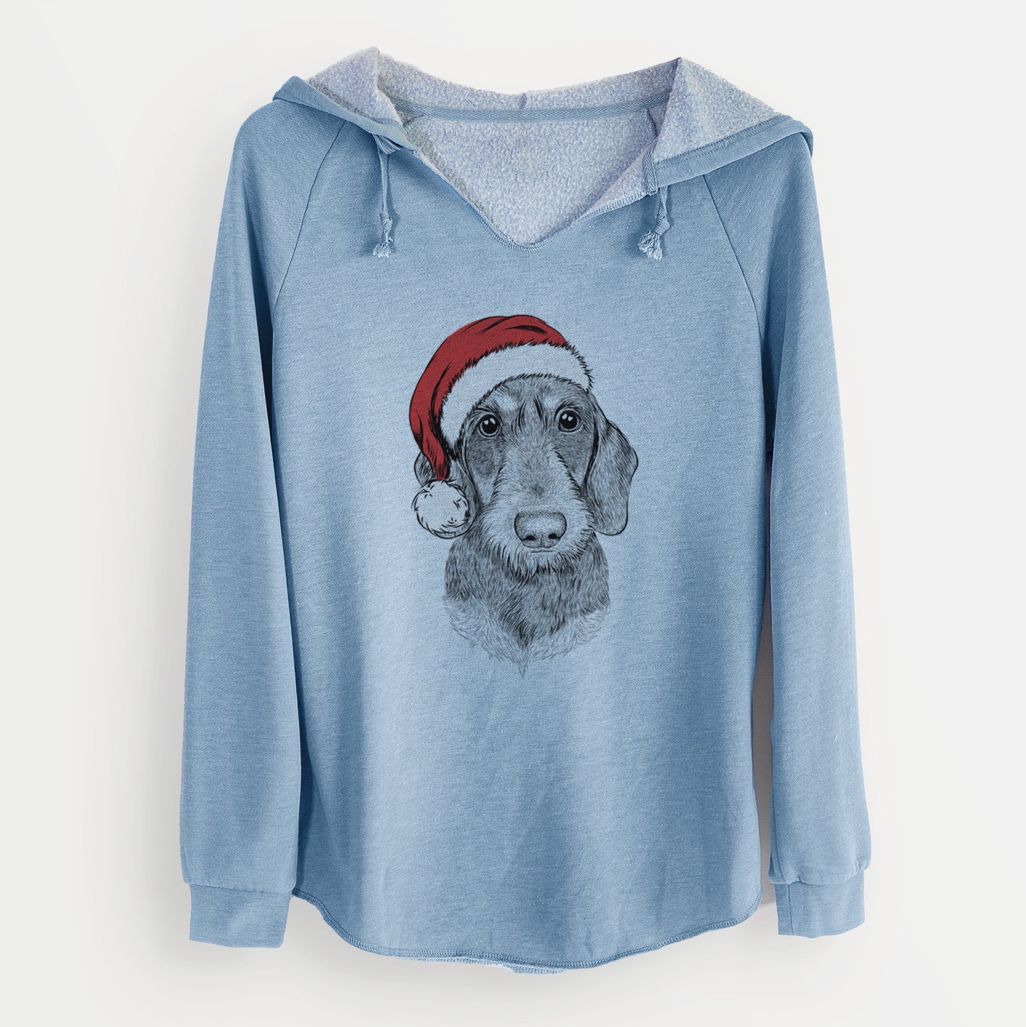 Santa Truman the Wirehaired Dachshund - Cali Wave Hooded Sweatshirt