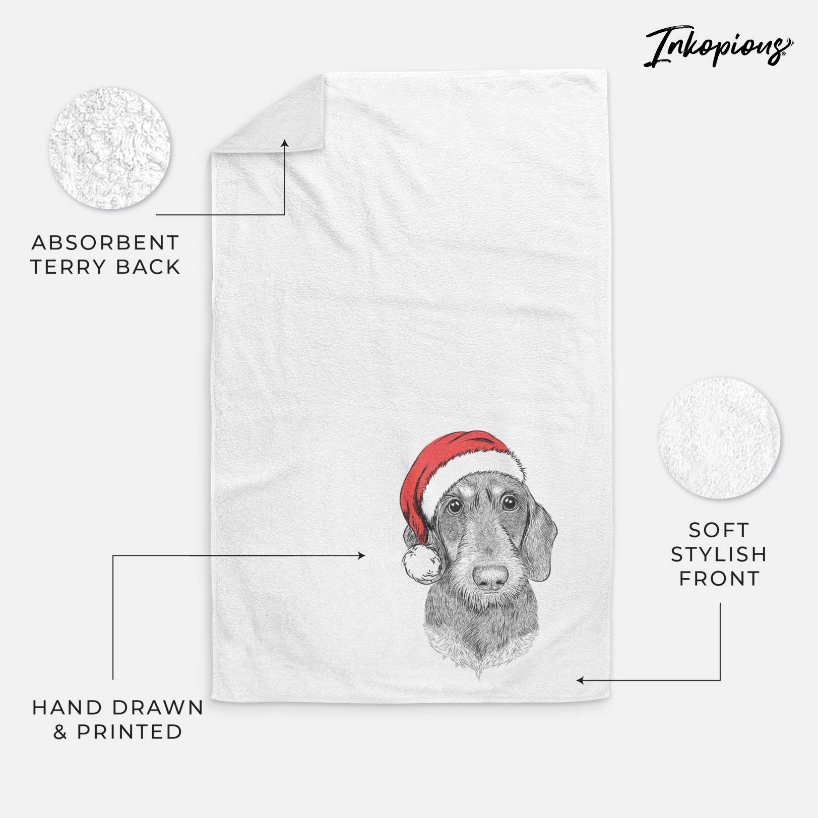 Truman the Wirehaired Dachshund Decorative Hand Towel