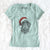 Santa Truman the Wirehaired Dachshund - Women's V-neck Shirt