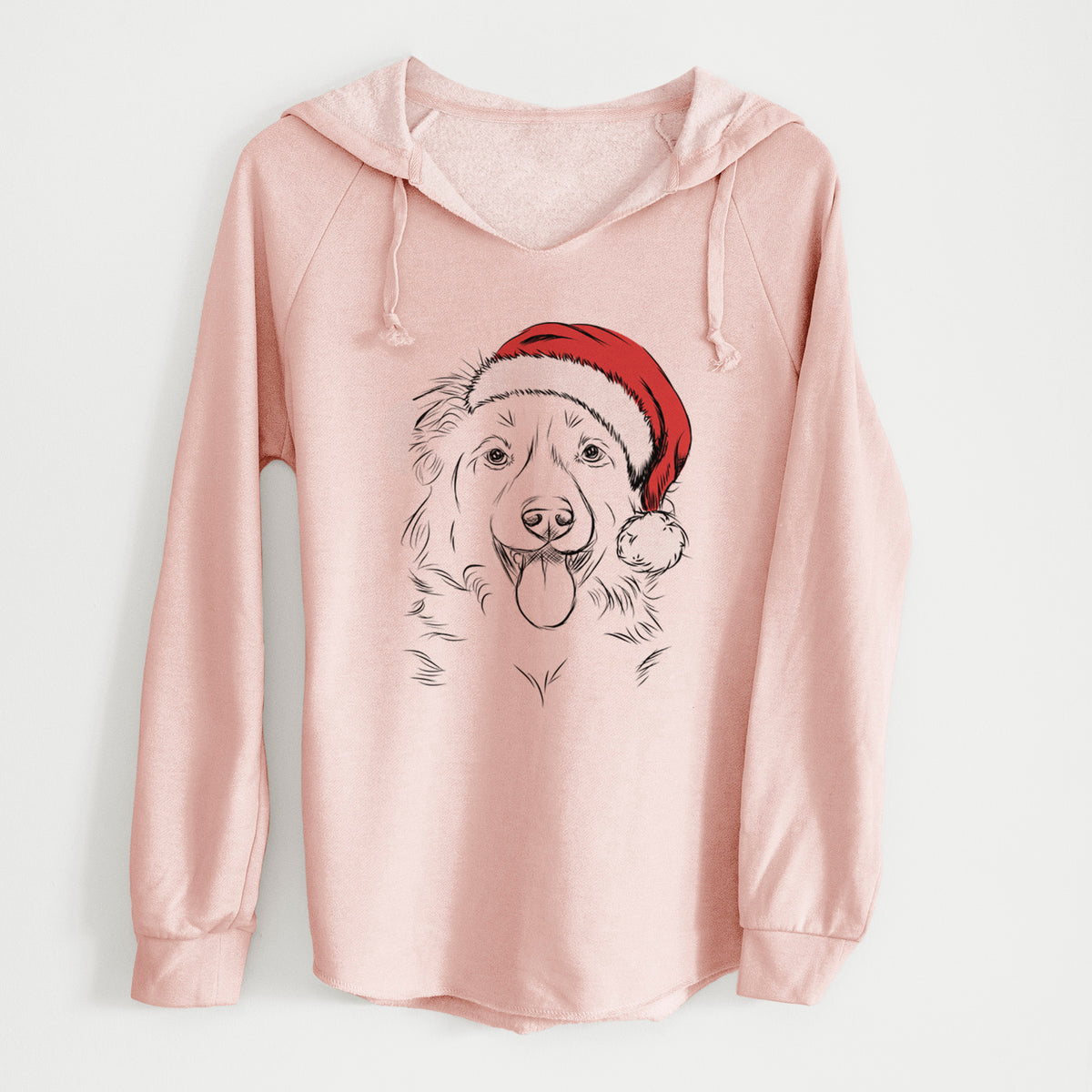 Santa Tucker the Collie Shepherd - Cali Wave Hooded Sweatshirt