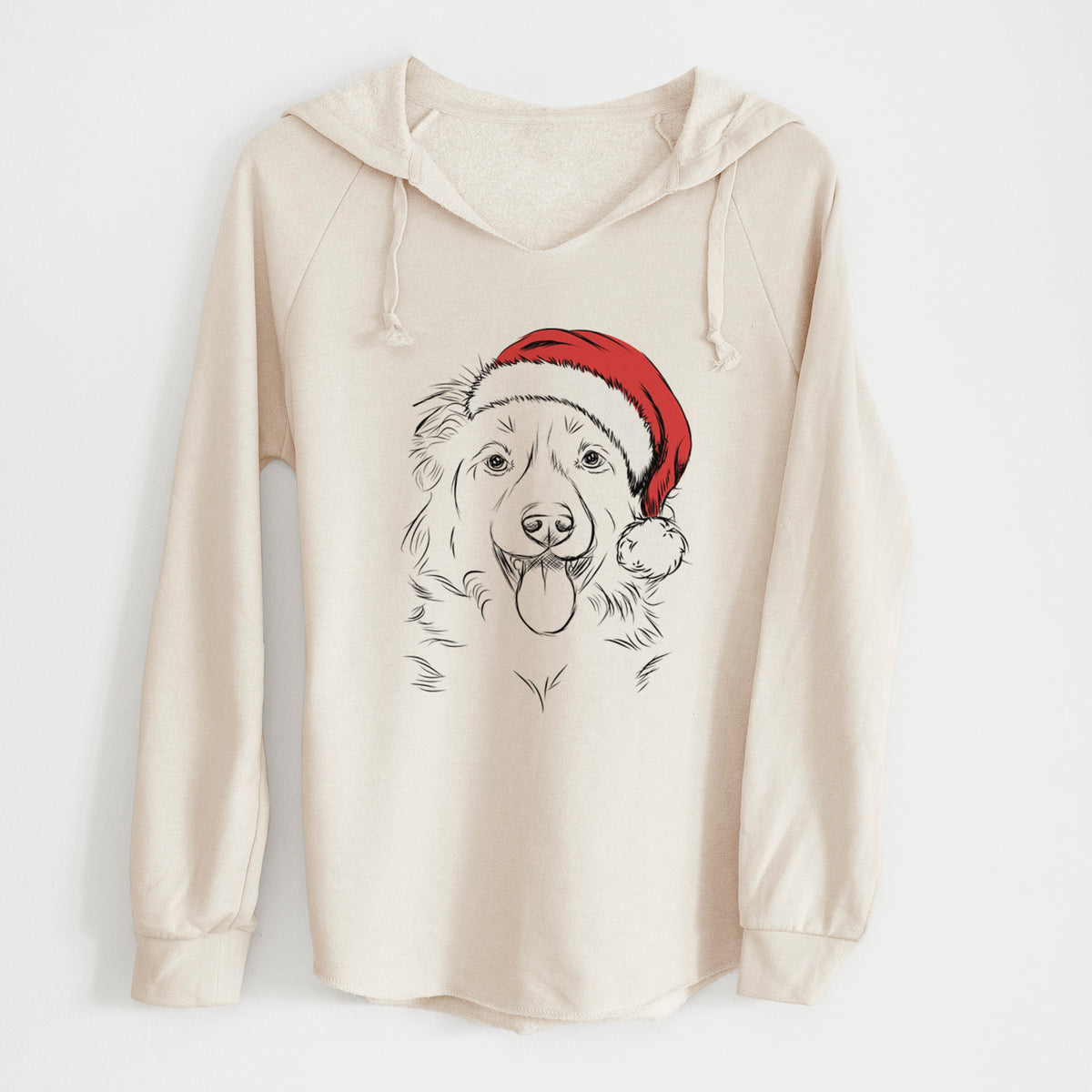Santa Tucker the Collie Shepherd - Cali Wave Hooded Sweatshirt