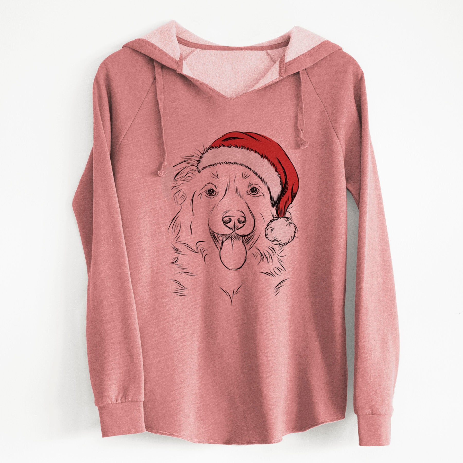 Santa Tucker the Collie Shepherd - Cali Wave Hooded Sweatshirt