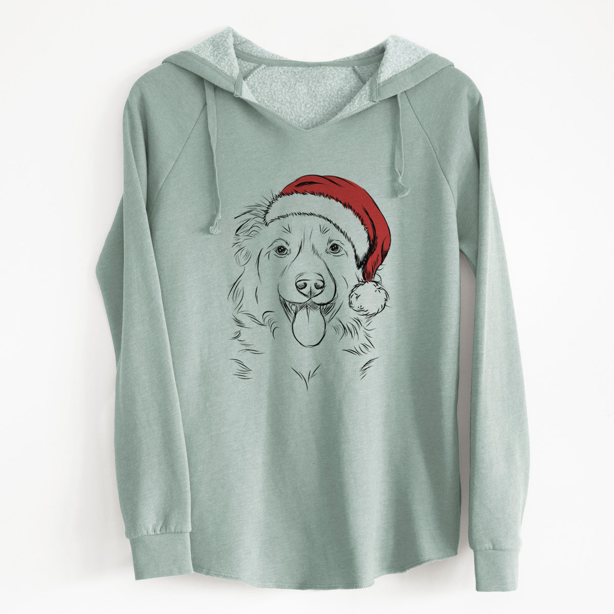 Santa Tucker the Collie Shepherd - Cali Wave Hooded Sweatshirt