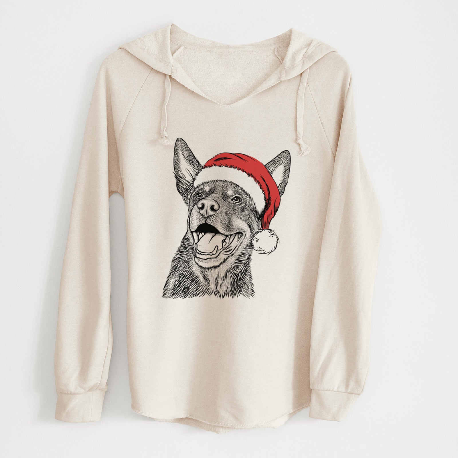 Santa Tucker the Australian Kelpie - Cali Wave Hooded Sweatshirt