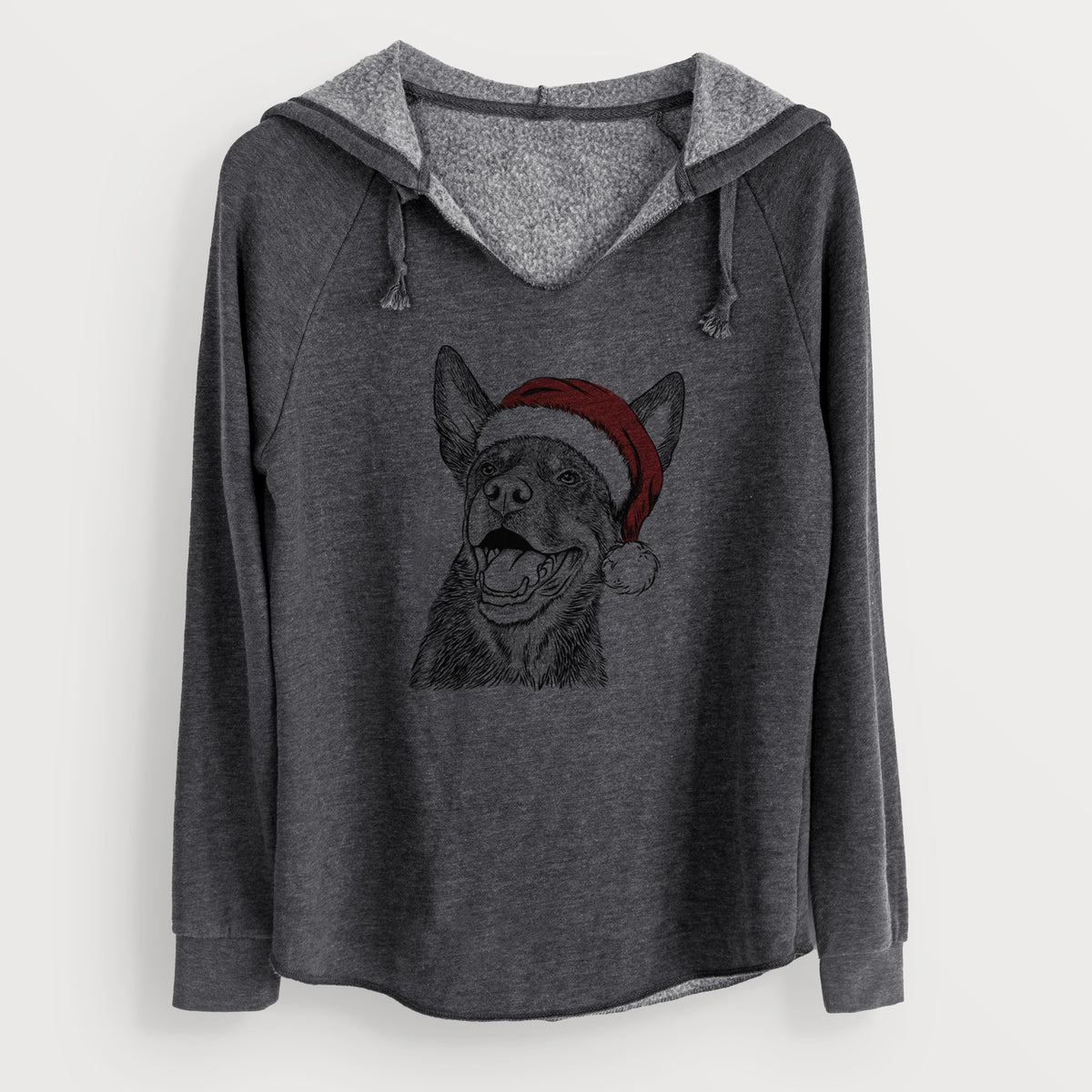 Santa Tucker the Australian Kelpie - Cali Wave Hooded Sweatshirt