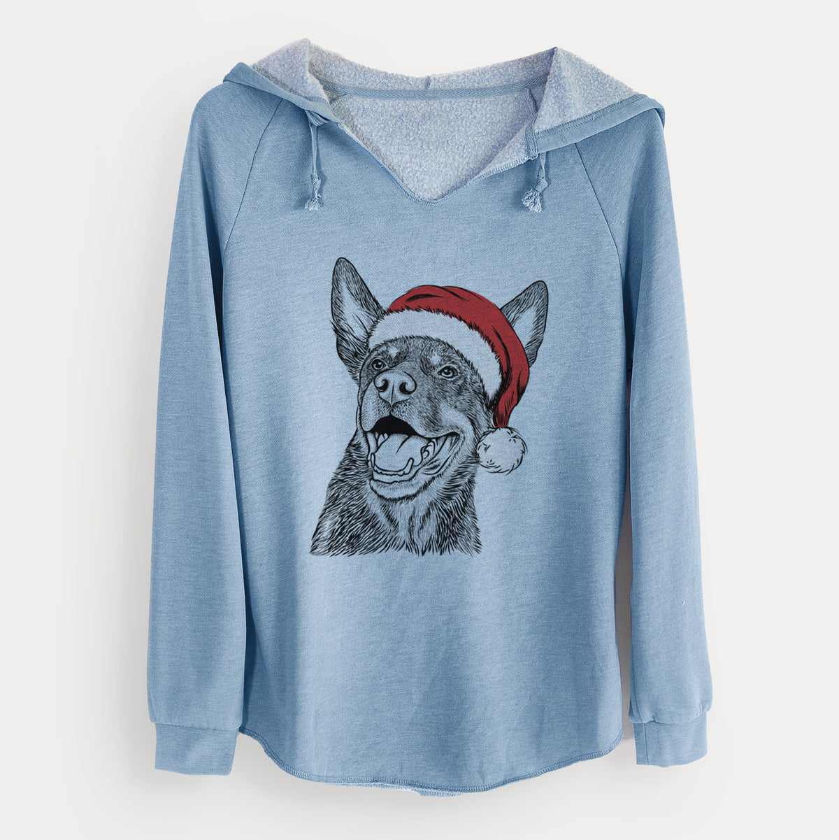 Santa Tucker the Australian Kelpie - Cali Wave Hooded Sweatshirt