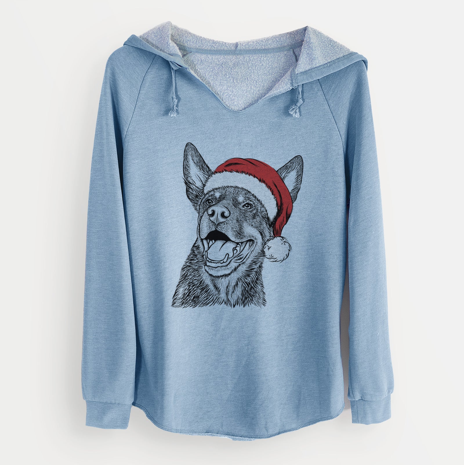 Santa Tucker the Australian Kelpie - Cali Wave Hooded Sweatshirt