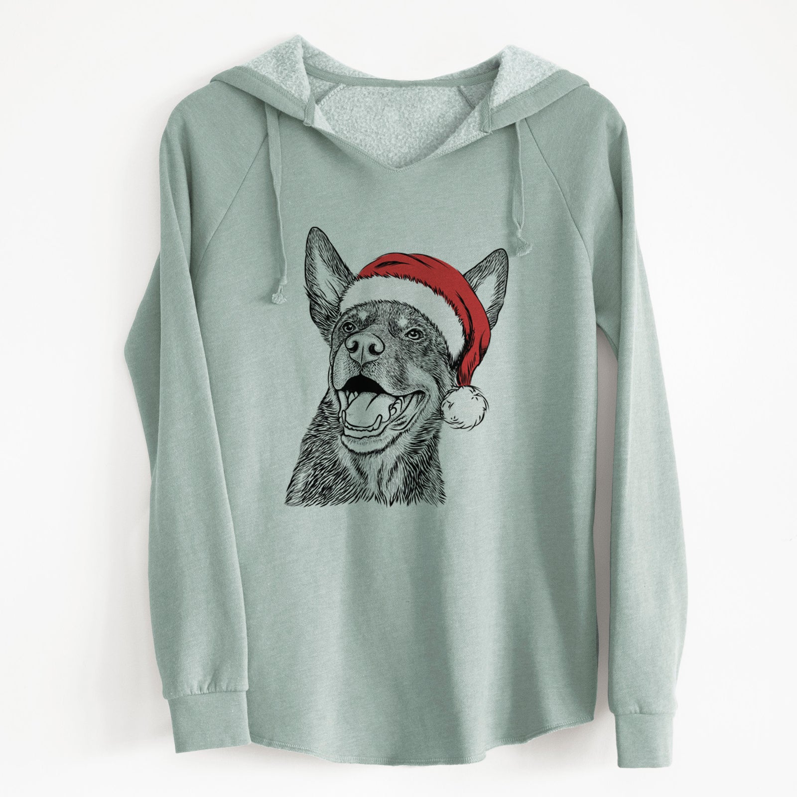 Santa Tucker the Australian Kelpie - Cali Wave Hooded Sweatshirt