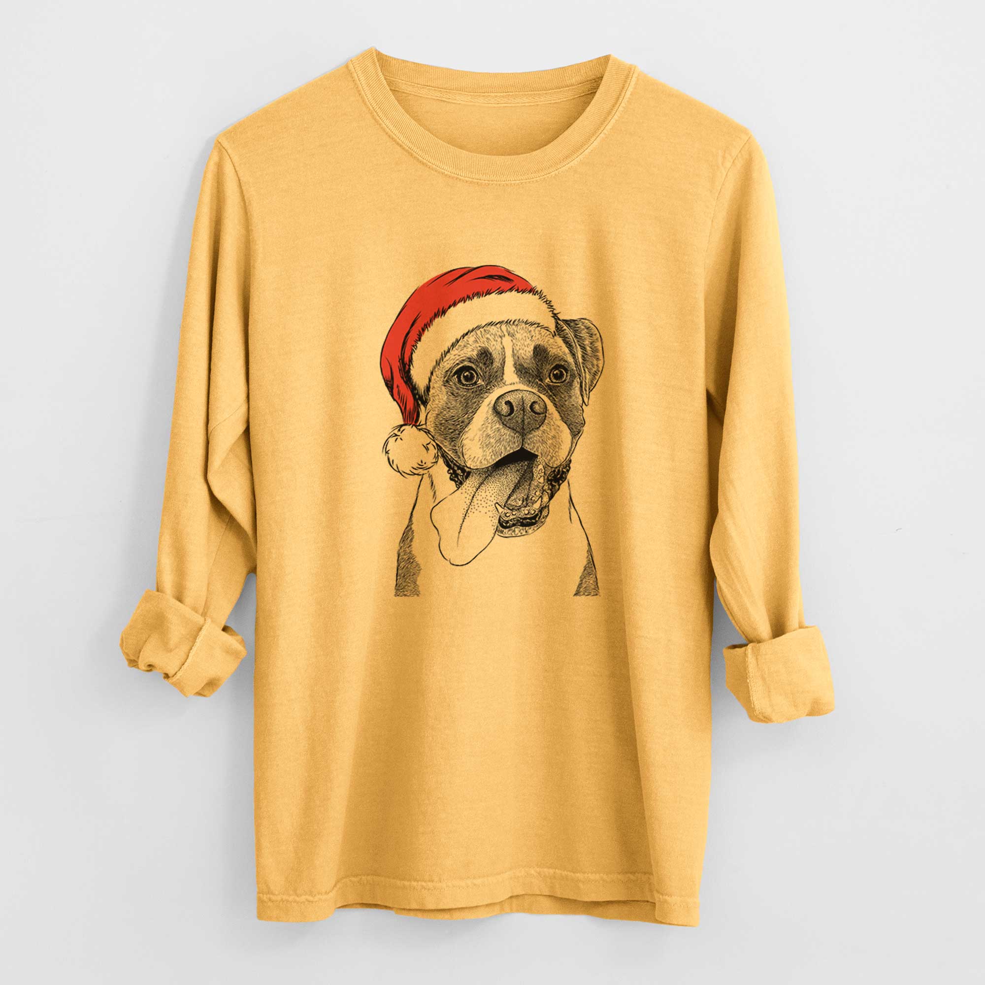 Santa Tuckeroo the Boxer - Heavyweight 100% Cotton Long Sleeve