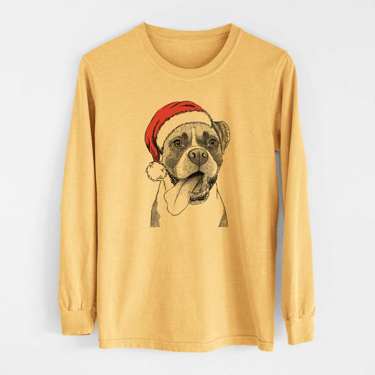 Santa Tuckeroo the Boxer - Heavyweight 100% Cotton Long Sleeve