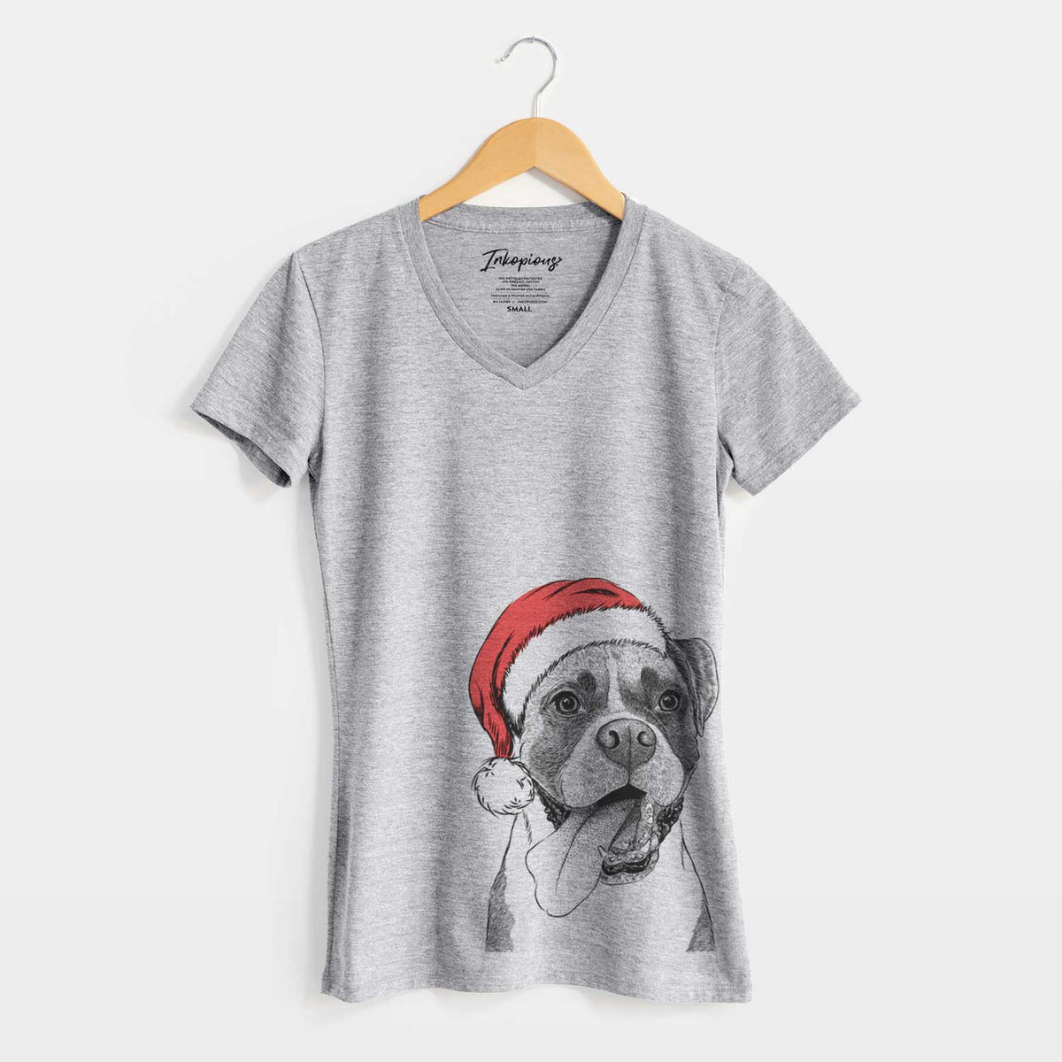 Santa Tuckeroo the Boxer - Women's V-neck Shirt