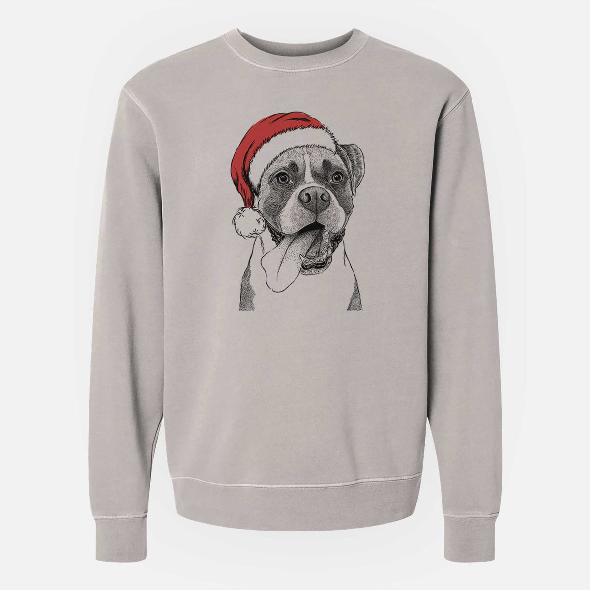 Santa Tuckeroo the Boxer - Unisex Pigment Dyed Crew Sweatshirt