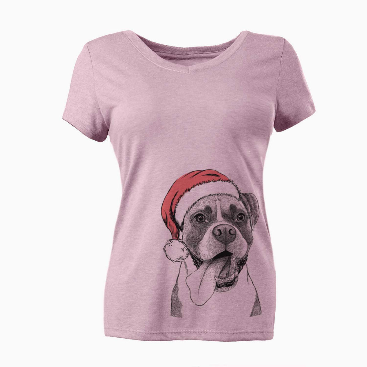 Santa Tuckeroo the Boxer - Women's V-neck Shirt