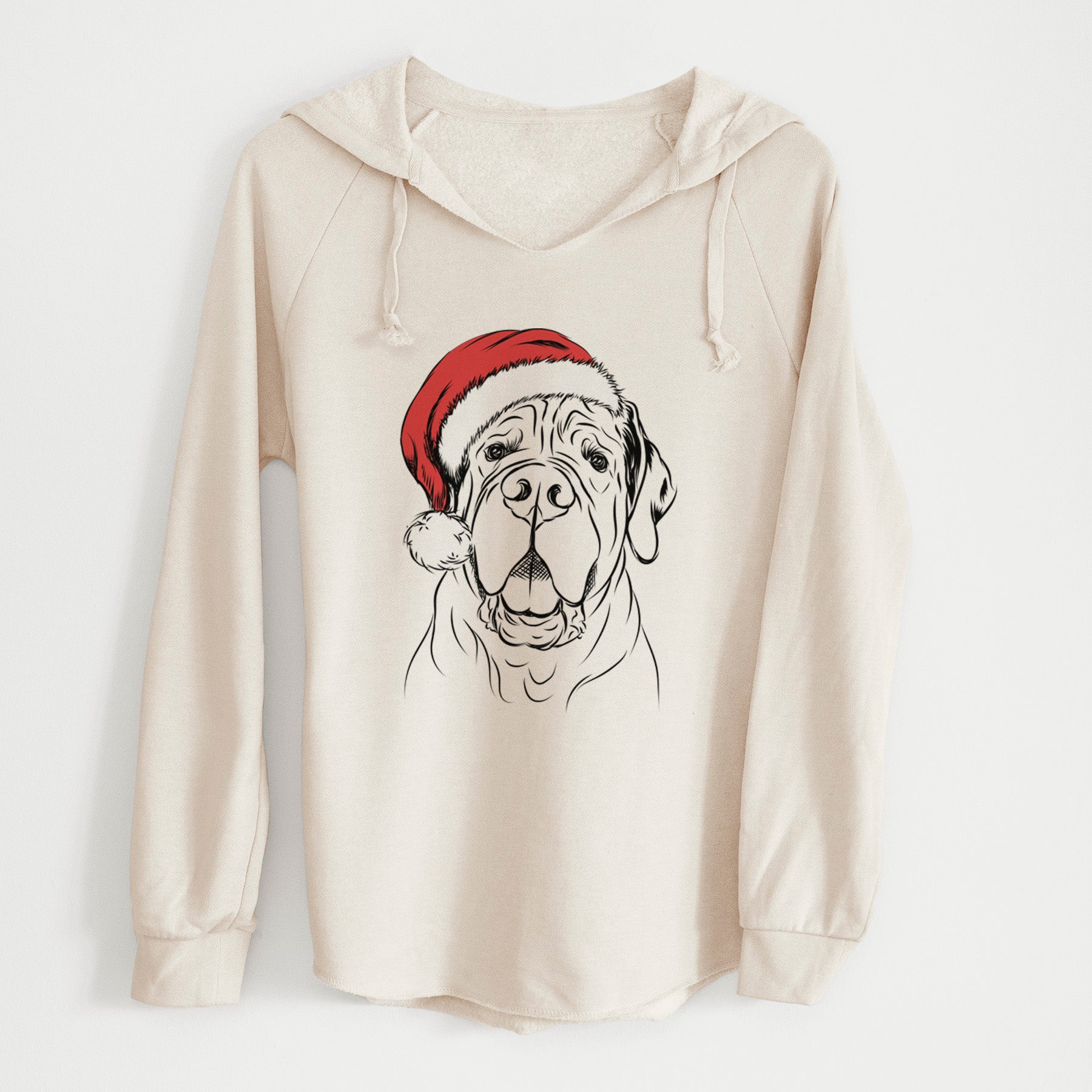 Santa Tufton the English Mastiff - Cali Wave Hooded Sweatshirt