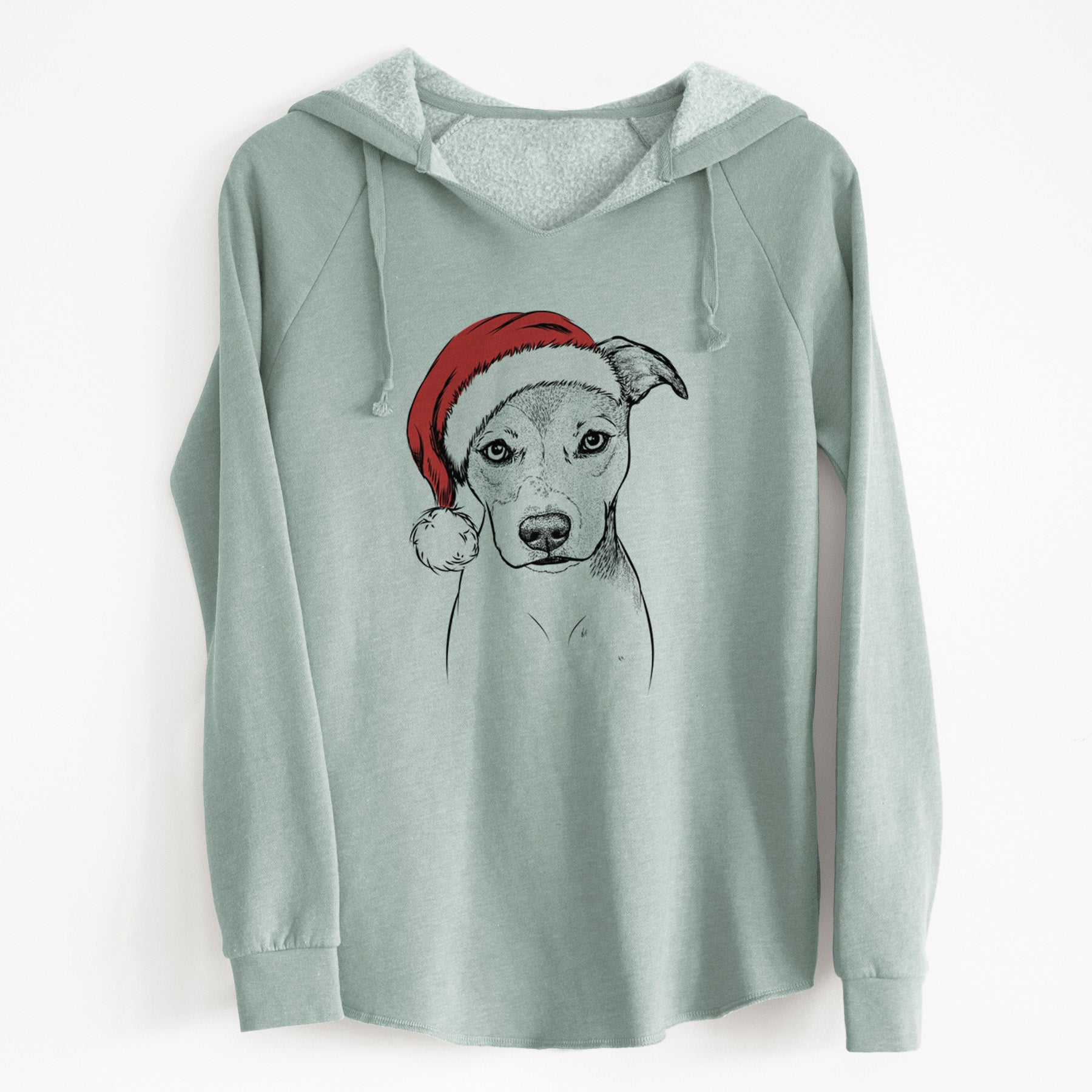 Santa Tula the American Staffordshire Terrier Heeler Mix - Cali Wave Hooded Sweatshirt