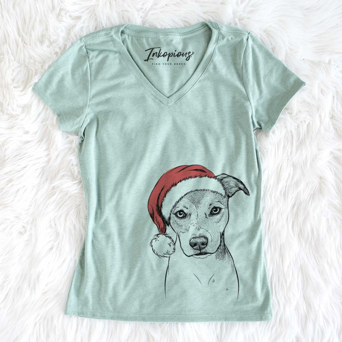 Santa Tula the American Staffordshire Terrier Heeler Mix - Women&#39;s V-neck Shirt