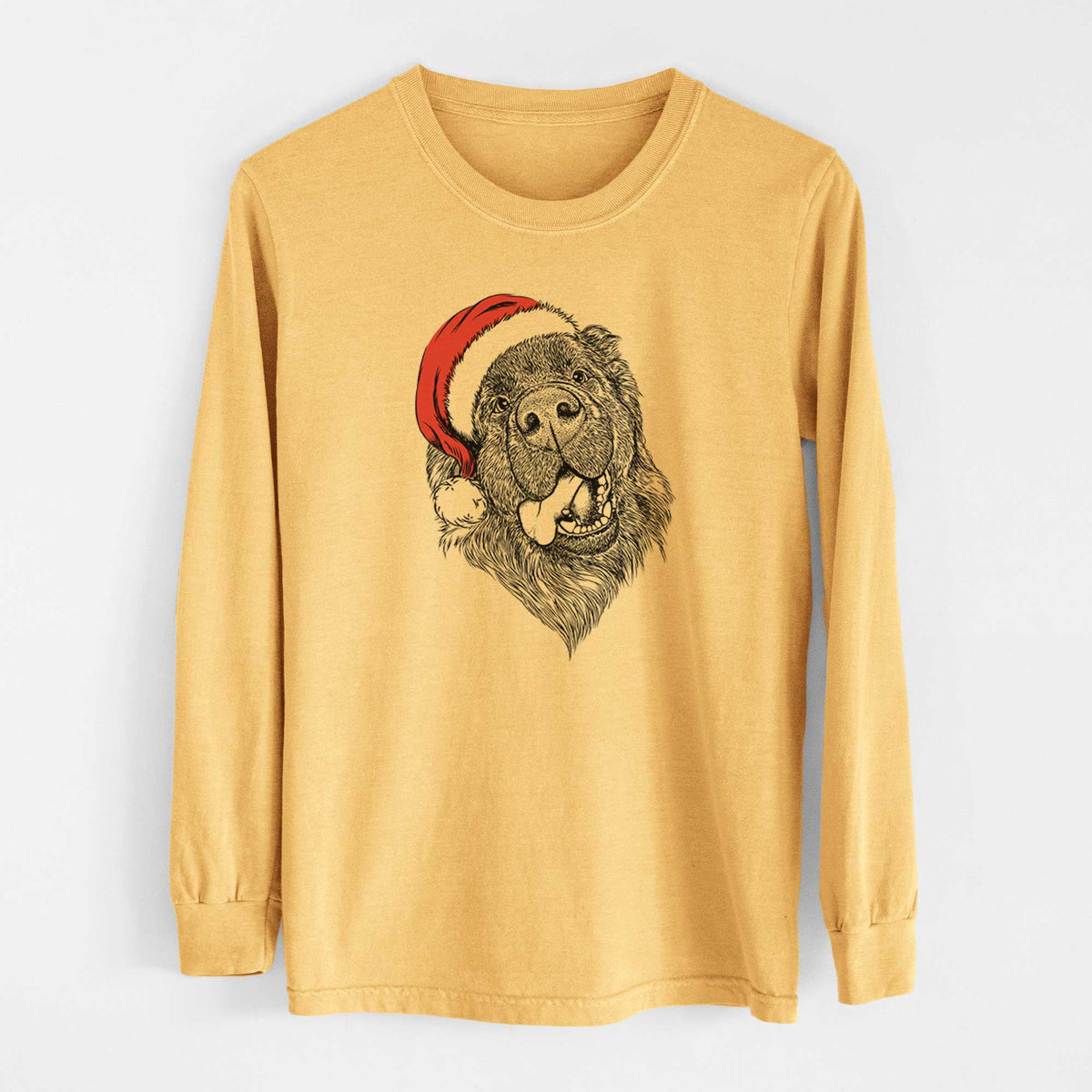 Santa Tuna the Newfoundland - Heavyweight 100% Cotton Long Sleeve