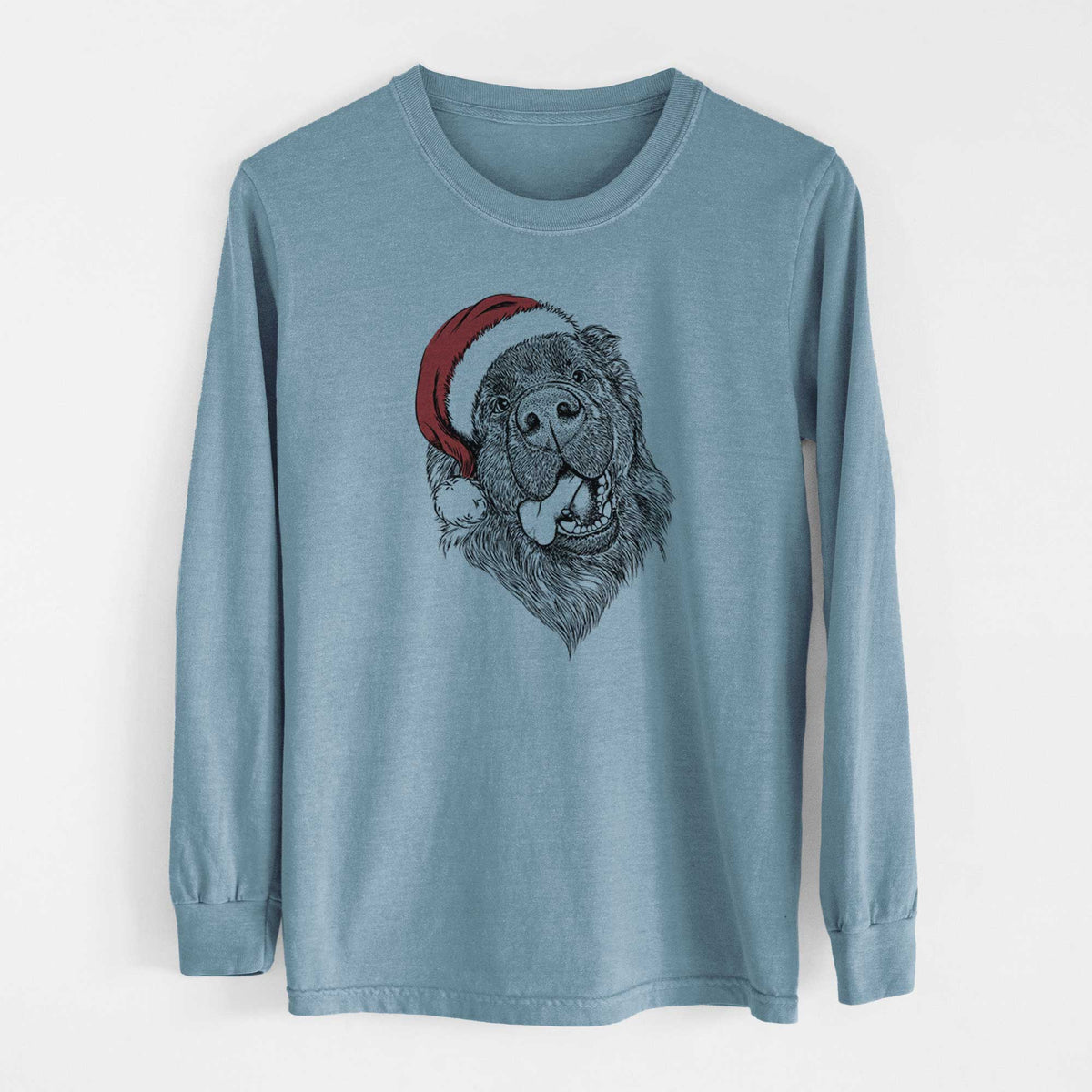 Santa Tuna the Newfoundland - Heavyweight 100% Cotton Long Sleeve
