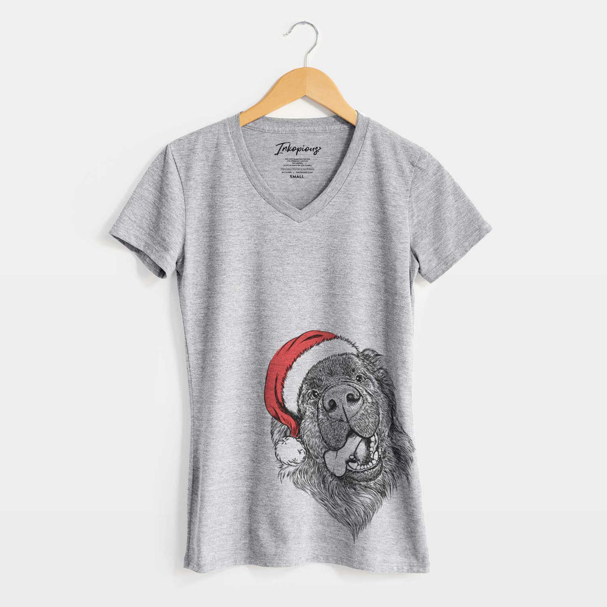 Santa Tuna the Newfoundland - Women's V-neck Shirt