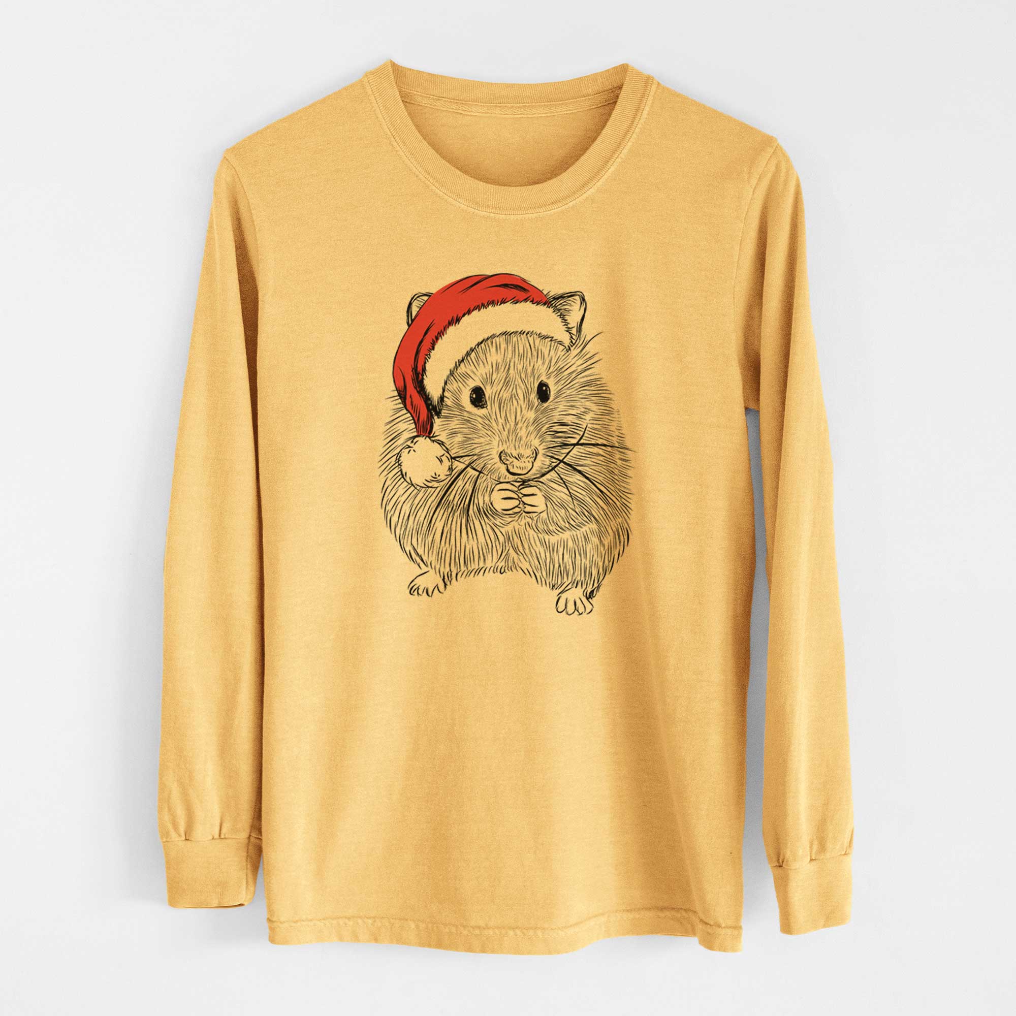 Santa Twitch the Hamster - Heavyweight 100% Cotton Long Sleeve