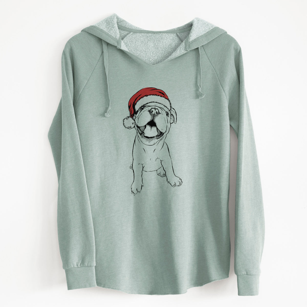 Santa Tyke the English Bulldog - Cali Wave Hooded Sweatshirt