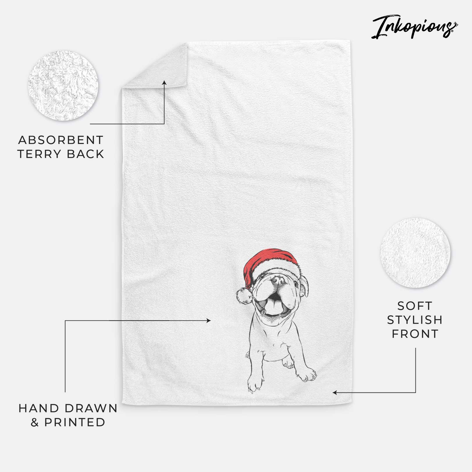 Tyke the English Bulldog Decorative Hand Towel