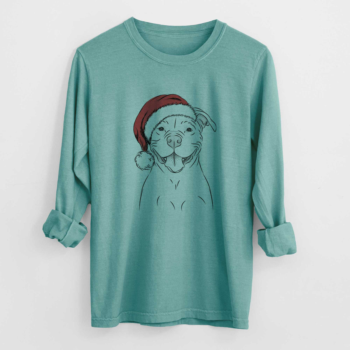 Santa Tyson the American Bulldog - Heavyweight 100% Cotton Long Sleeve