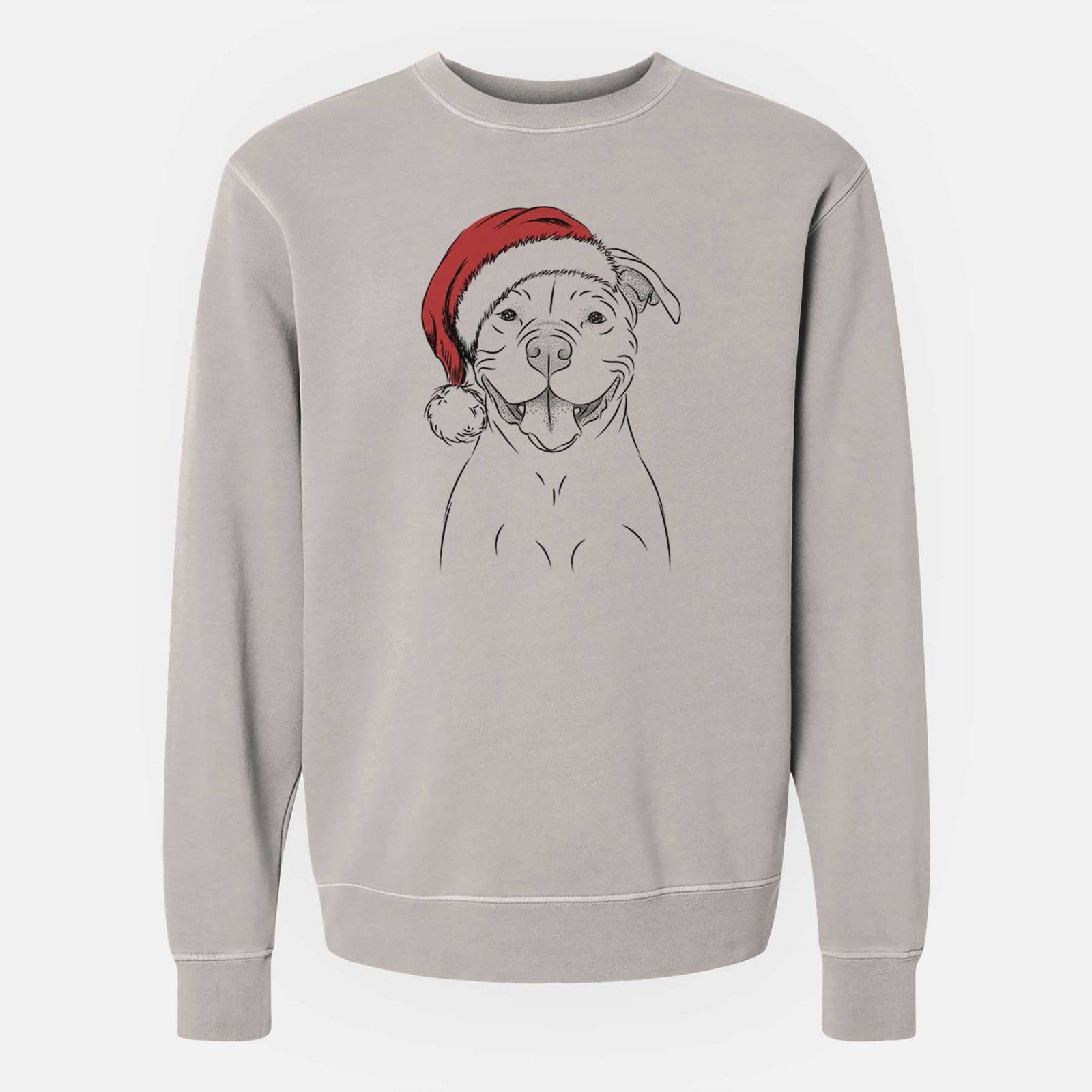 Santa Tyson the American Bulldog - Unisex Pigment Dyed Crew Sweatshirt