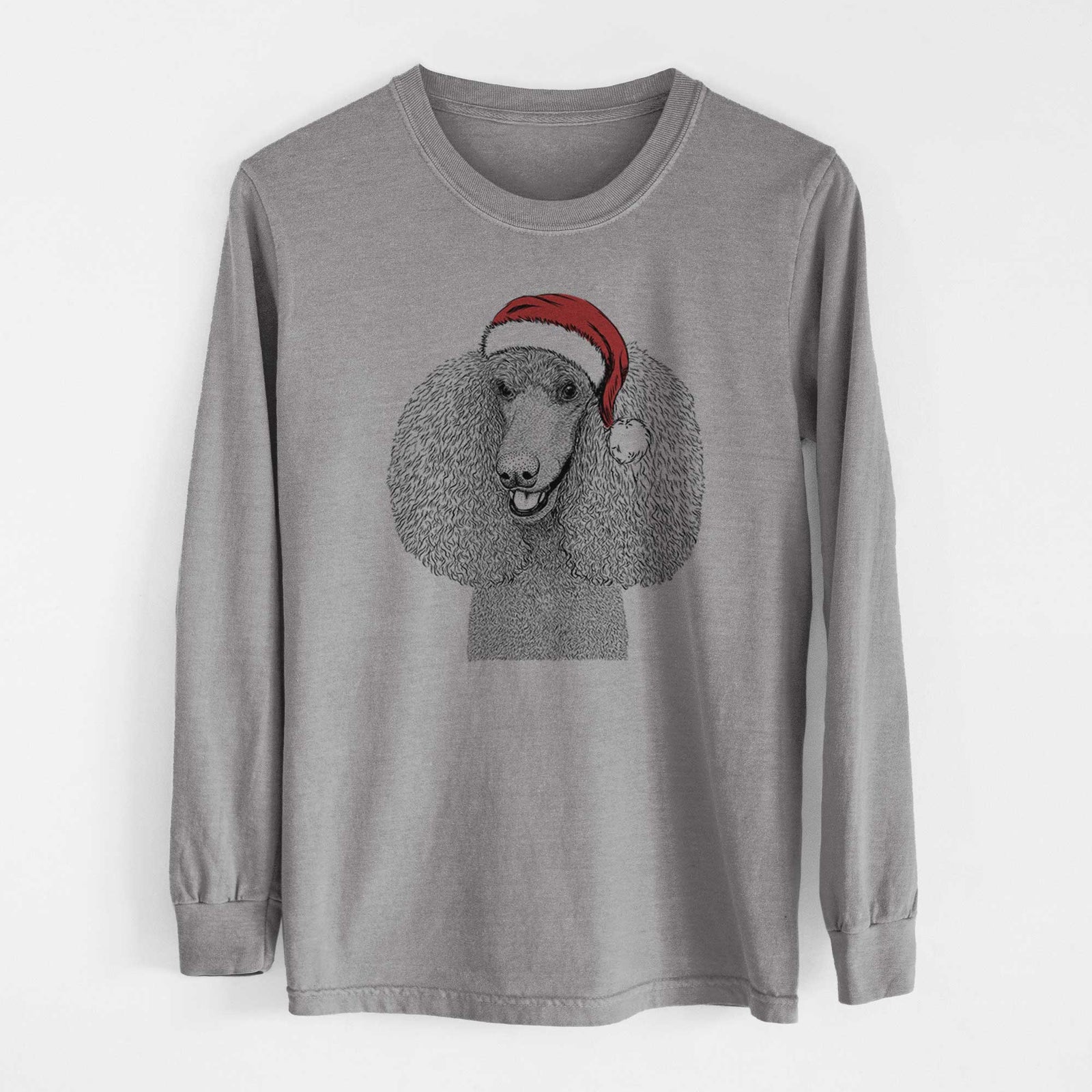 Santa Uncle Tucker the Poodle - Heavyweight 100% Cotton Long Sleeve