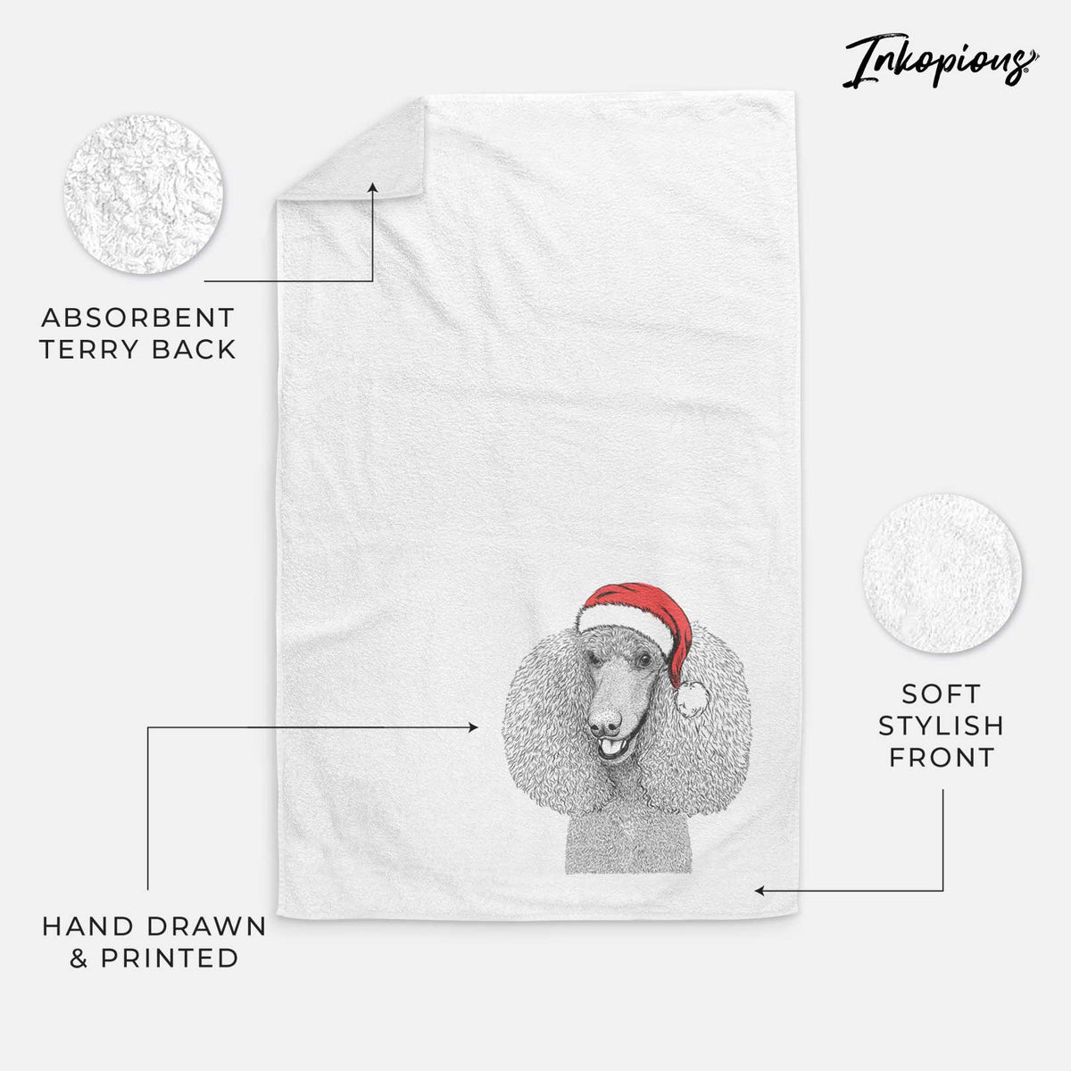 Uncle Tucker the Poodle Decorative Hand Towel