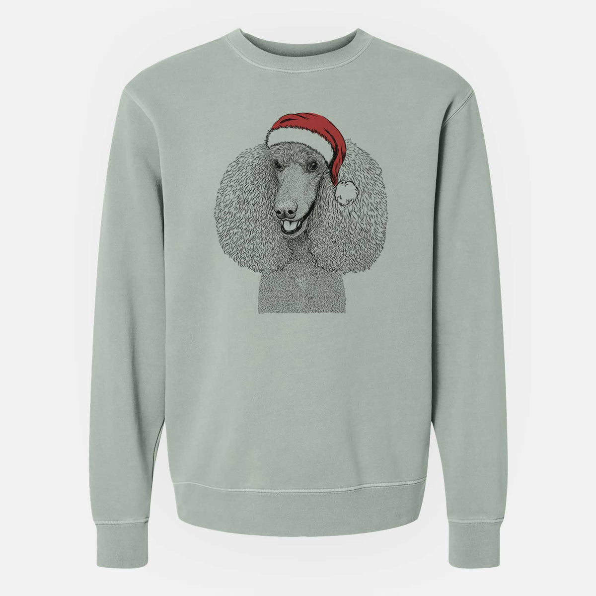 Santa Uncle Tucker the Poodle - Unisex Pigment Dyed Crew Sweatshirt