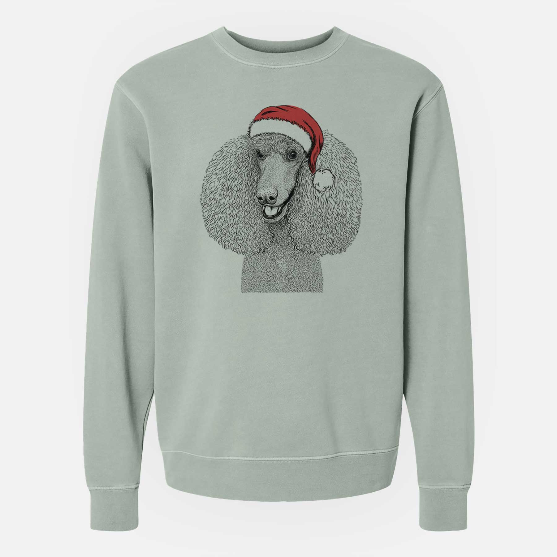 Santa Uncle Tucker the Poodle - Unisex Pigment Dyed Crew Sweatshirt