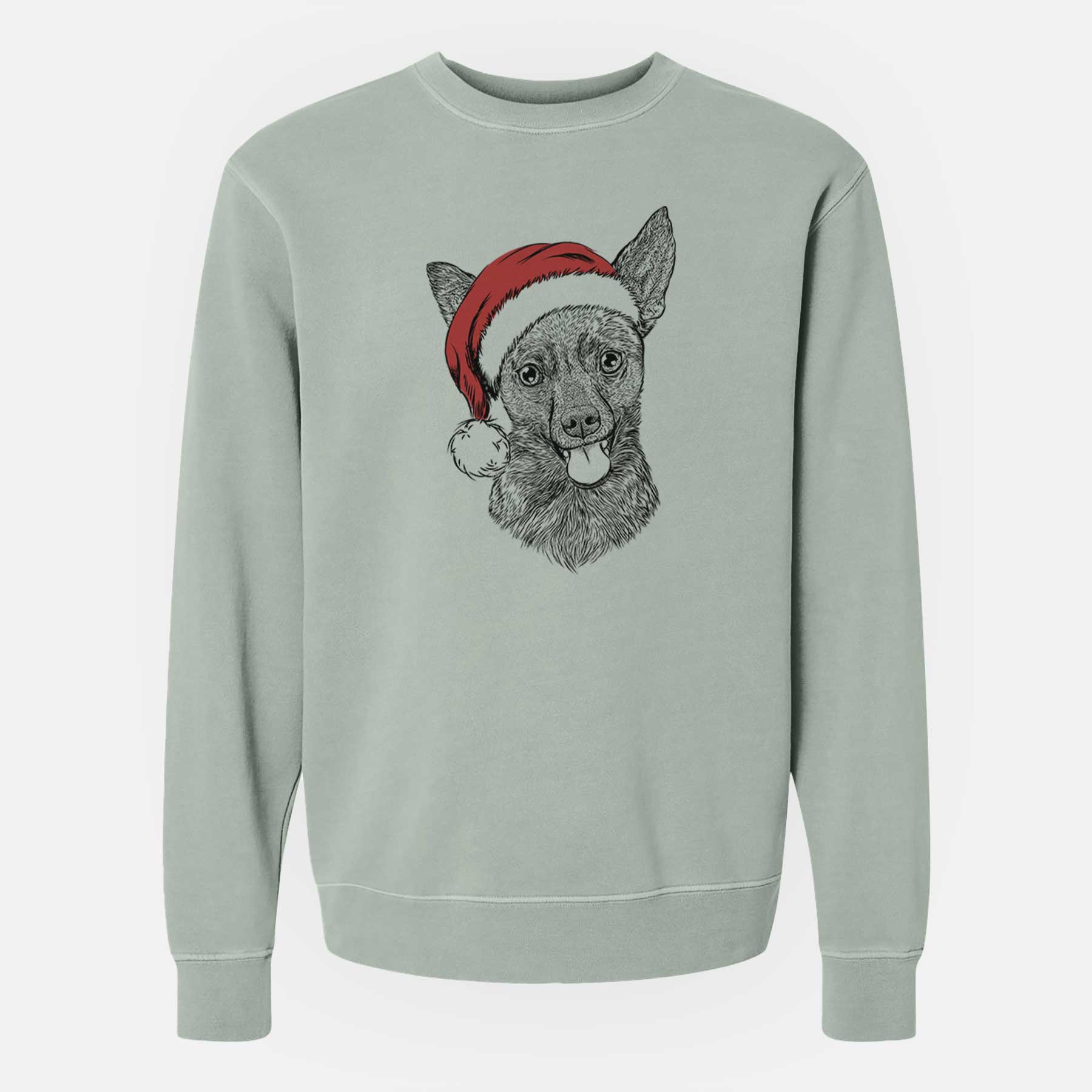 Santa Ursa the Mixed Breed - Unisex Pigment Dyed Crew Sweatshirt