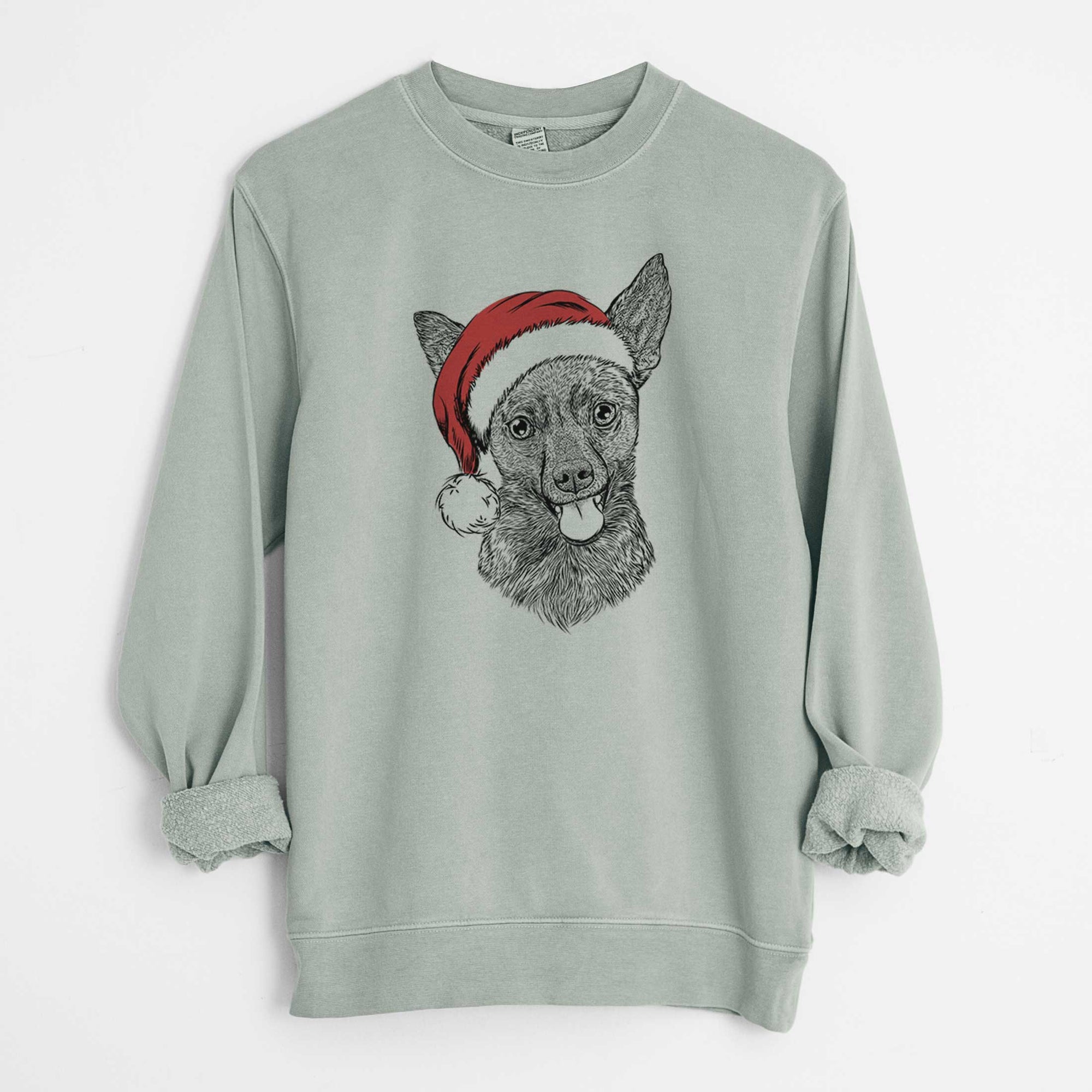 Santa Ursa the Mixed Breed - Unisex Pigment Dyed Crew Sweatshirt