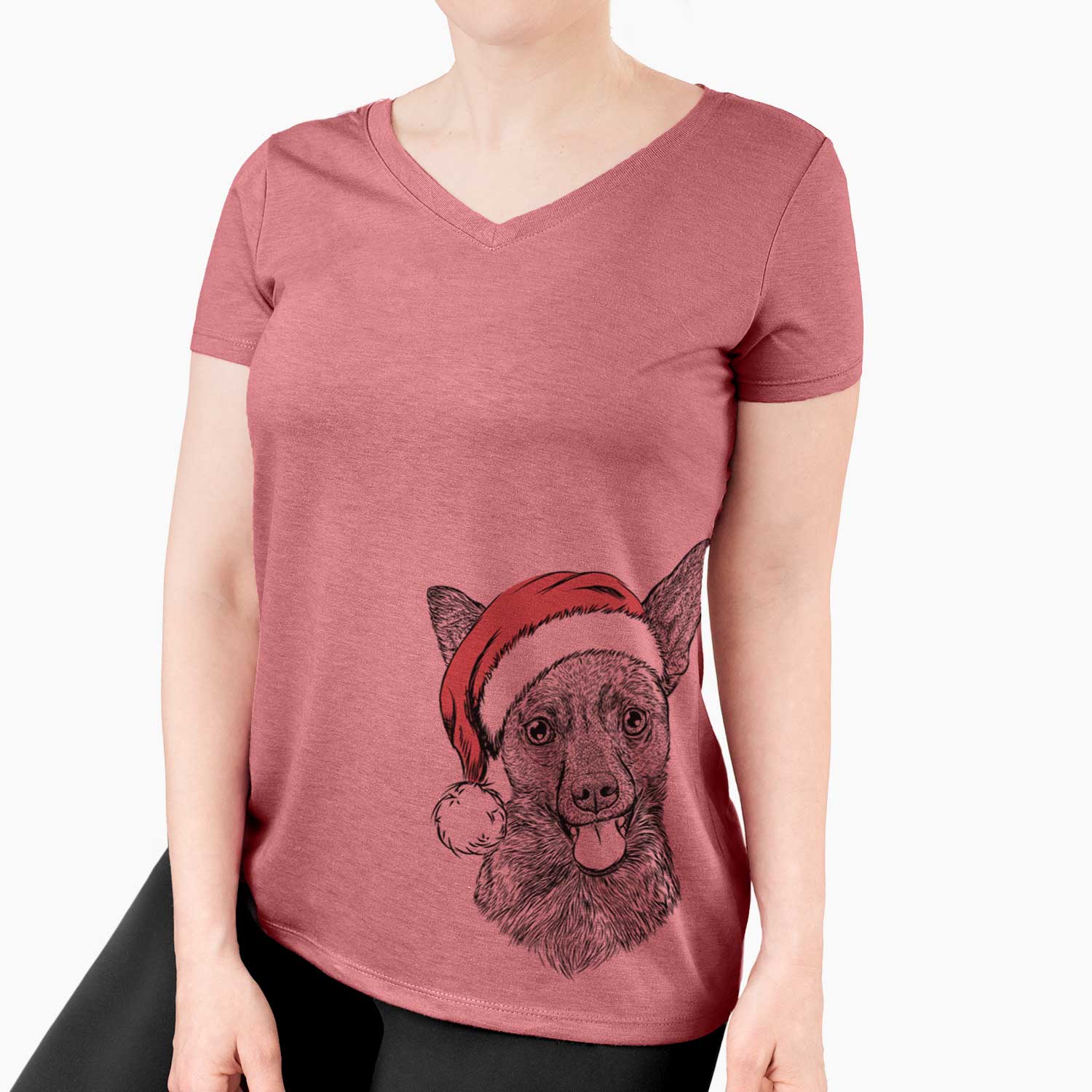 Santa Ursa the Mixed Breed - Women's V-neck Shirt