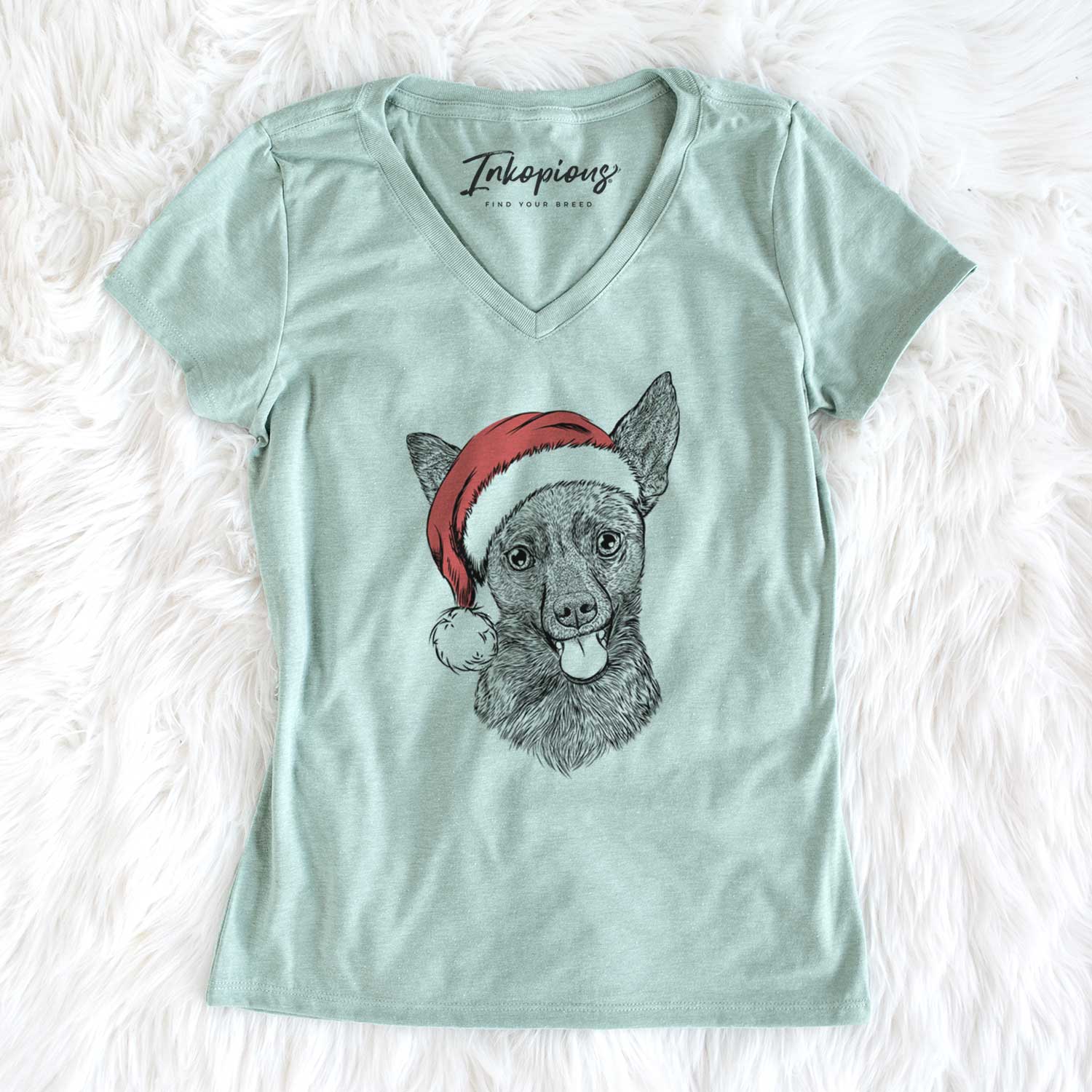 Santa Ursa the Mixed Breed - Women's V-neck Shirt