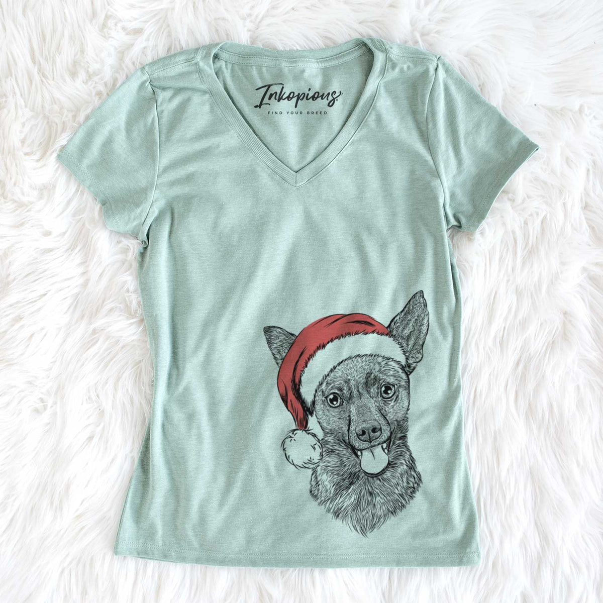 Santa Ursa the Mixed Breed - Women&#39;s V-neck Shirt