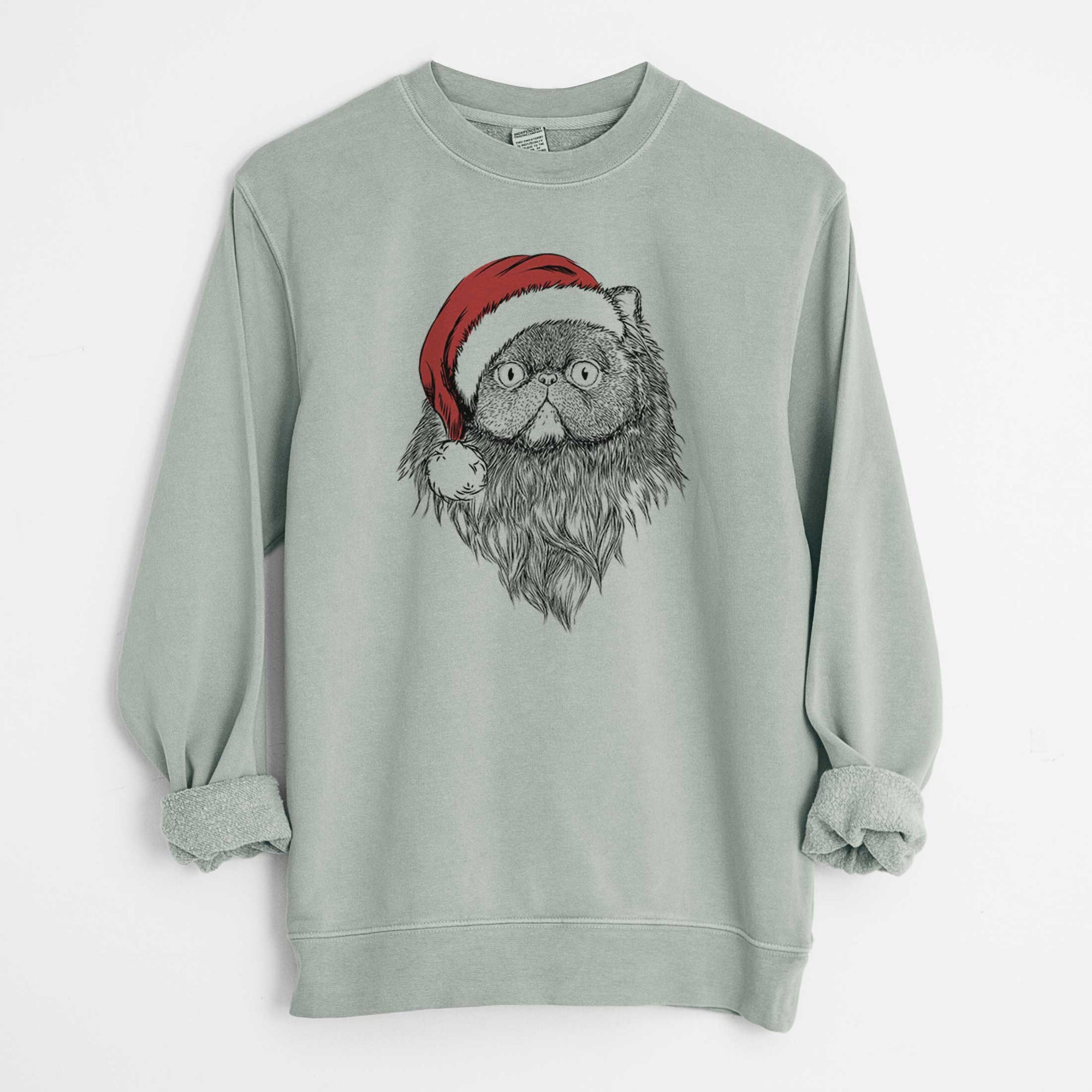 Santa Vader the Persian Cat - Unisex Pigment Dyed Crew Sweatshirt