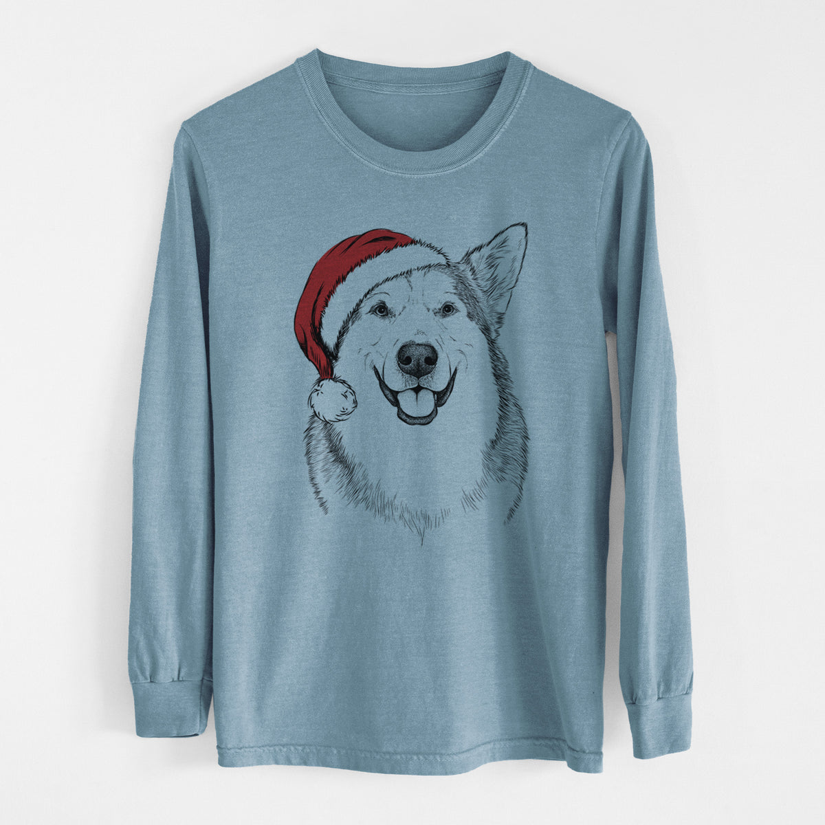 Santa Vader the Alaskan Malamute - Heavyweight 100% Cotton Long Sleeve