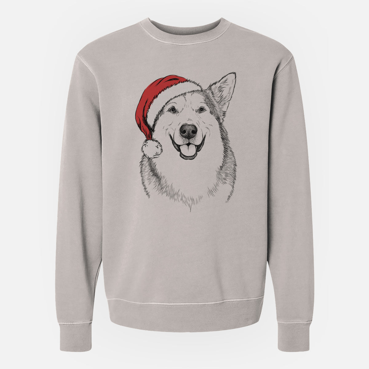 Santa Vader the Alaskan Malamute - Unisex Pigment Dyed Crew Sweatshirt