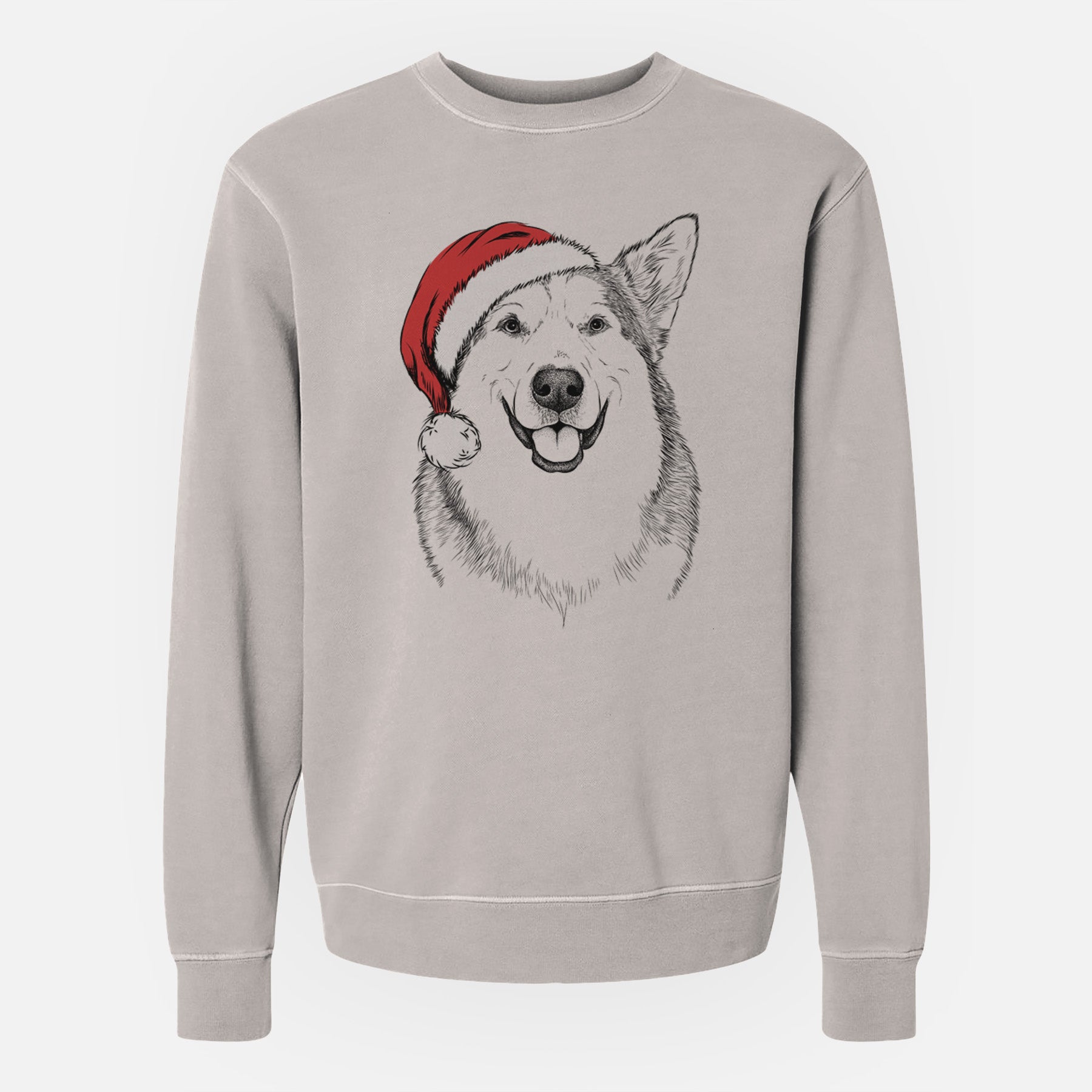 Santa Vader the Alaskan Malamute - Unisex Pigment Dyed Crew Sweatshirt
