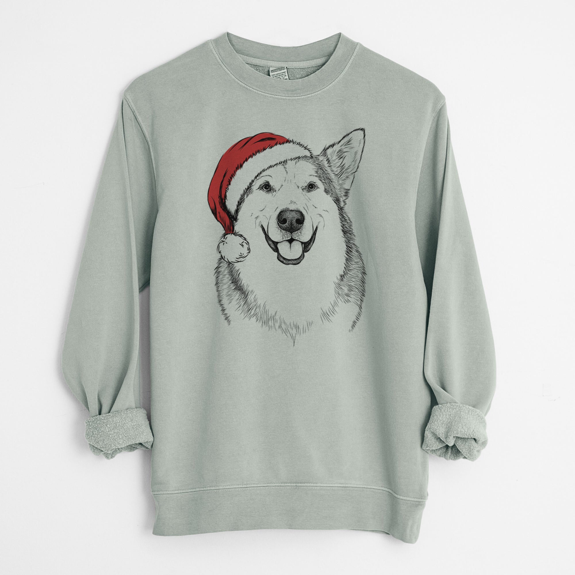 Santa Vader the Alaskan Malamute - Unisex Pigment Dyed Crew Sweatshirt