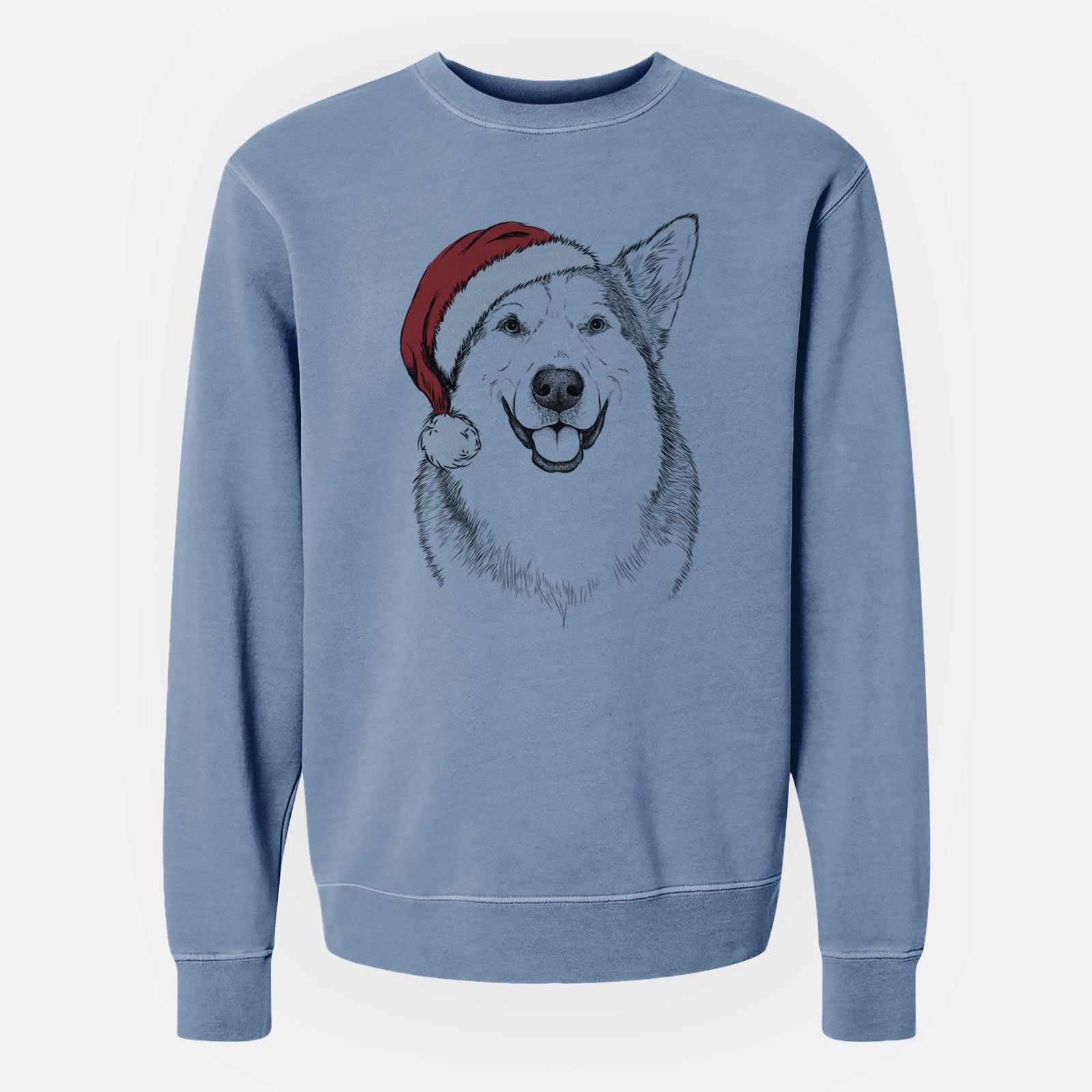 Santa Vader the Alaskan Malamute - Unisex Pigment Dyed Crew Sweatshirt