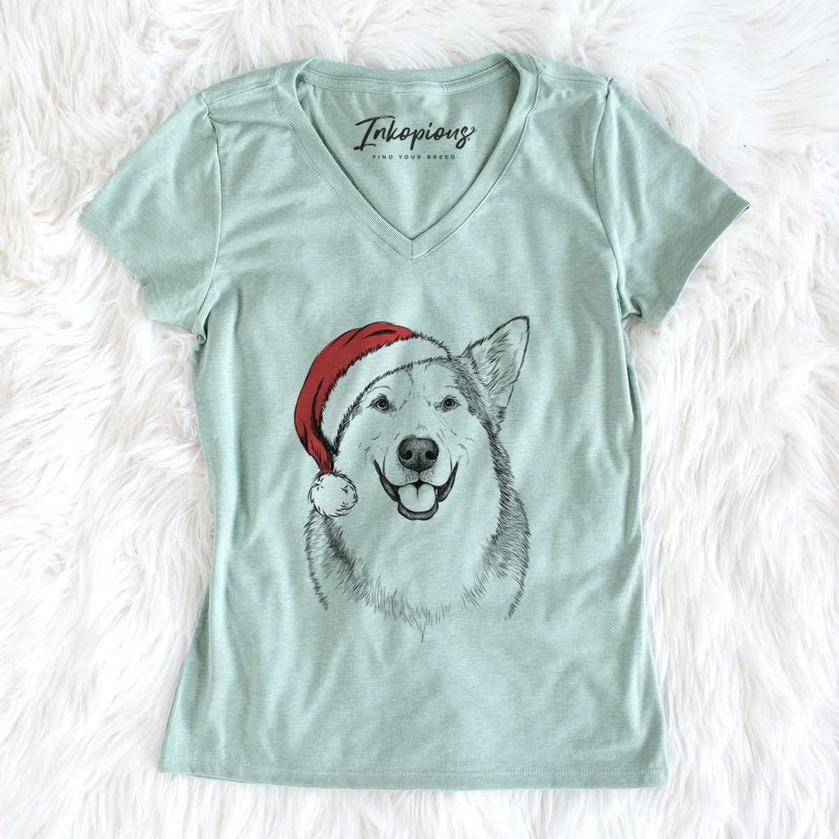 Santa Vader the Alaskan Malamute - Women's Perfect V-neck Shirt