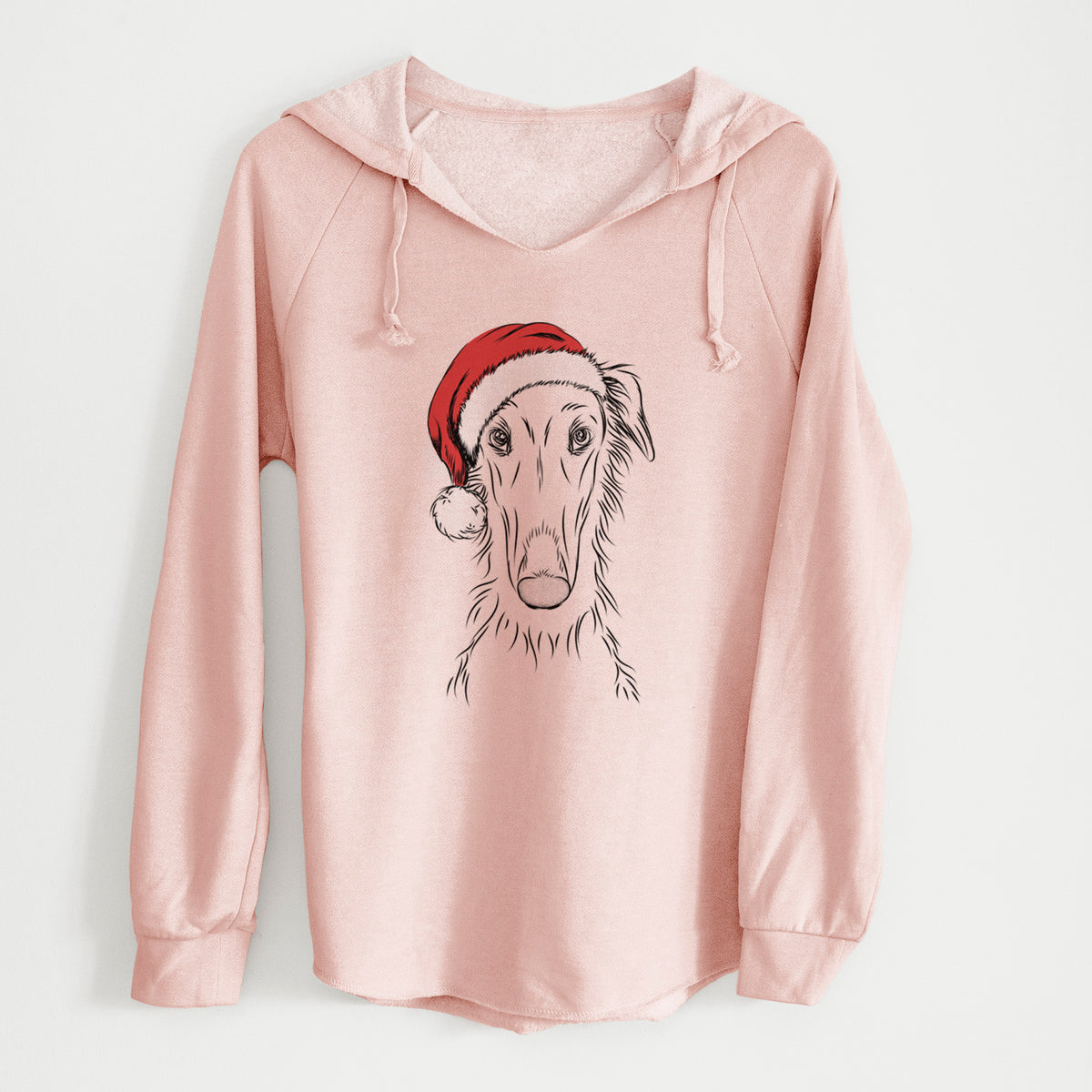 Santa Vaughn the Borzoi - Cali Wave Hooded Sweatshirt