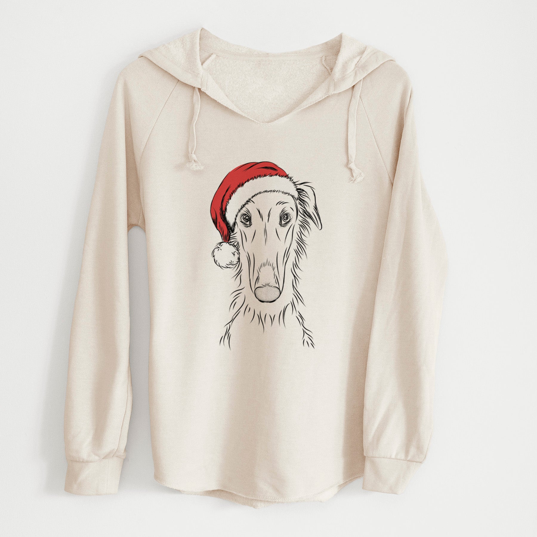 Santa Vaughn the Borzoi - Cali Wave Hooded Sweatshirt