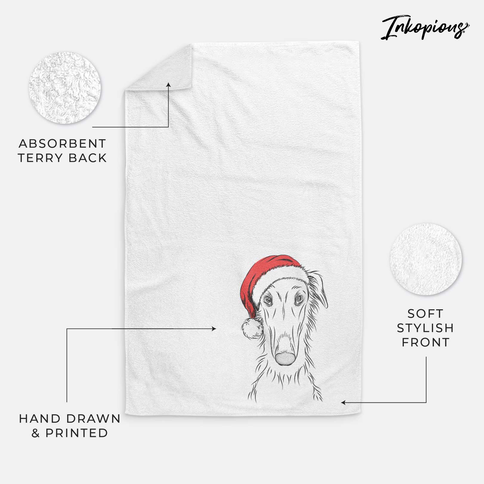 Vaughn the Borzoi Decorative Hand Towel