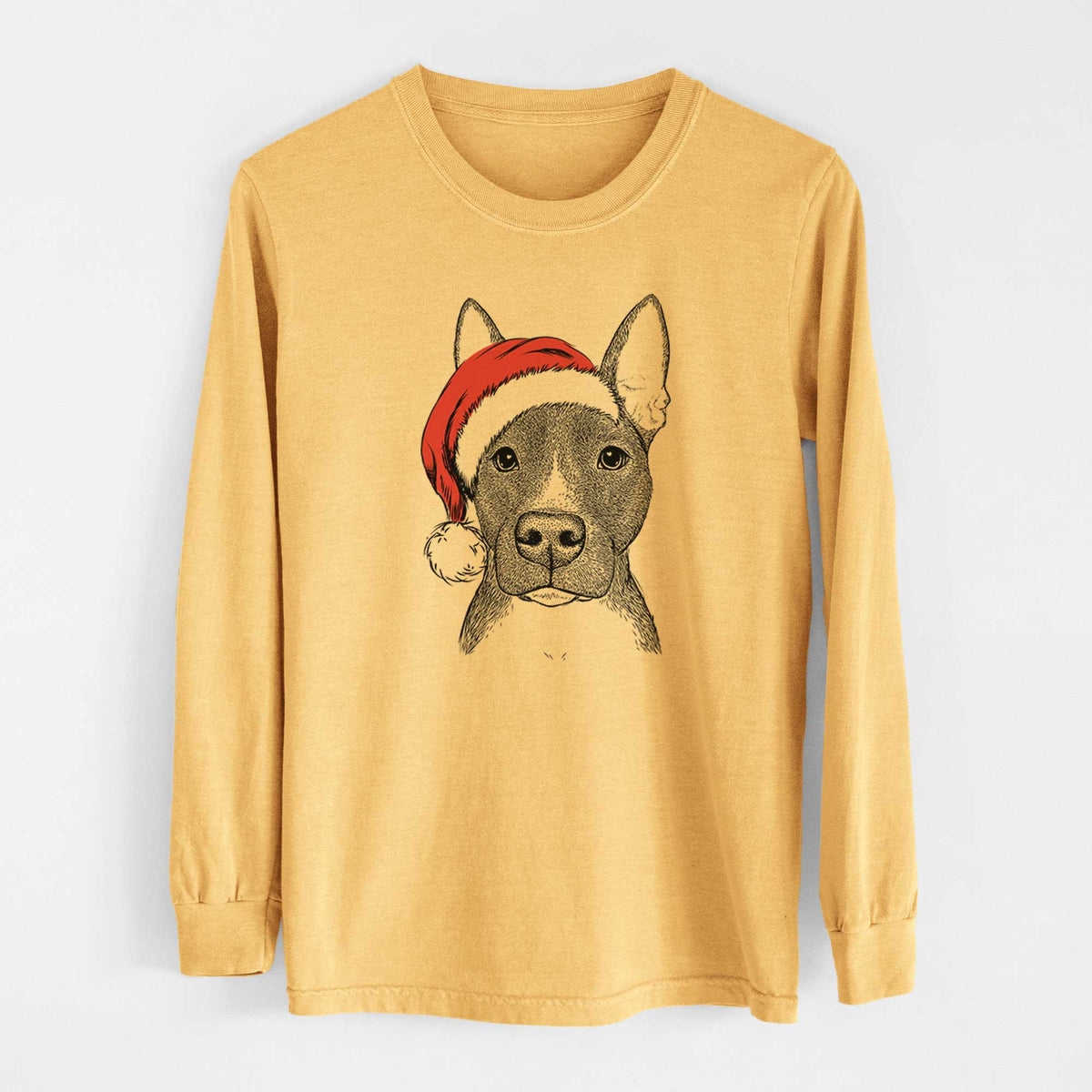 Santa Violet the Pitbull - Heavyweight 100% Cotton Long Sleeve